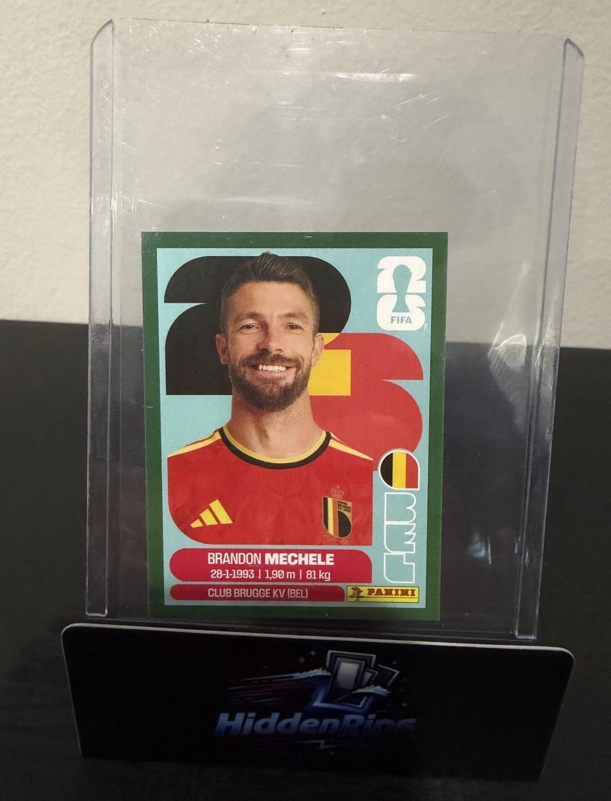 Panini Brandon Mechele Club Brugge KV Belgium BEM1 green parallel 1/1537 packs
