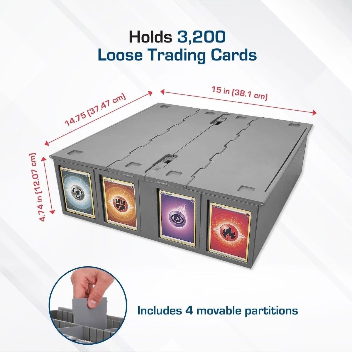 BCW Collectible Card Bin Hold Gaming Sport Toploaders Magnetic / Deck 3200 Box