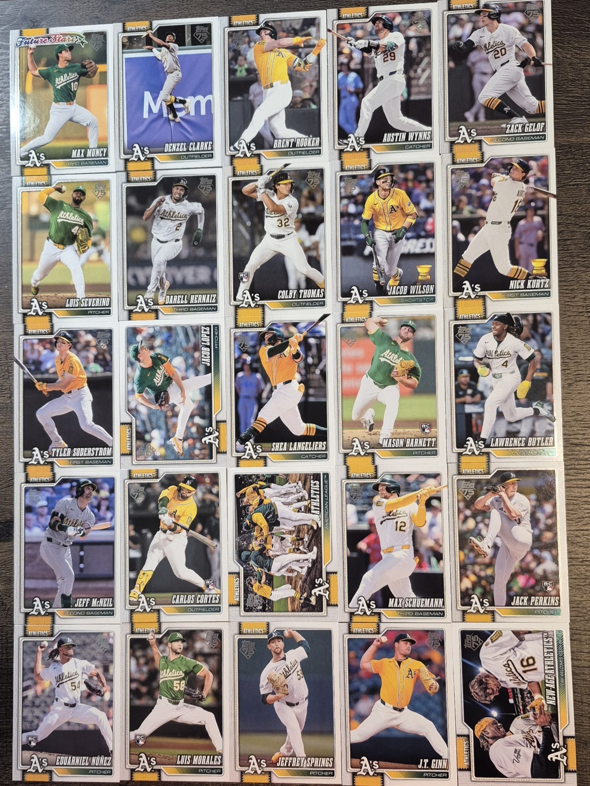 2026 Topps Series 1 & 2 Complete Base Oakland Athletics A’s Team Set – 25 Cards