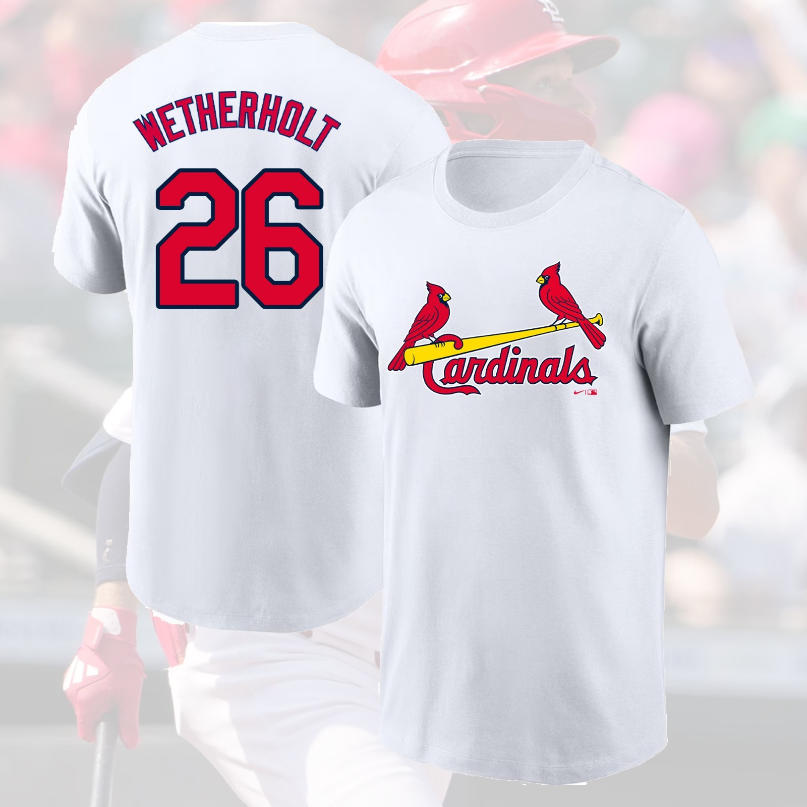 NEW – JJ Wetherholt #26 St. Louis Cardinals 2026 Player Name & Number Fan Look