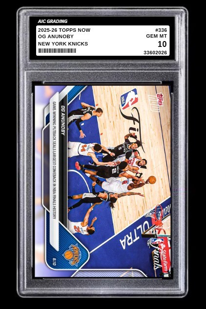 2025-26 OG Anunoby Topps NOW Card #336 NBA Finals NY Knicks Gem MINT Graded 10