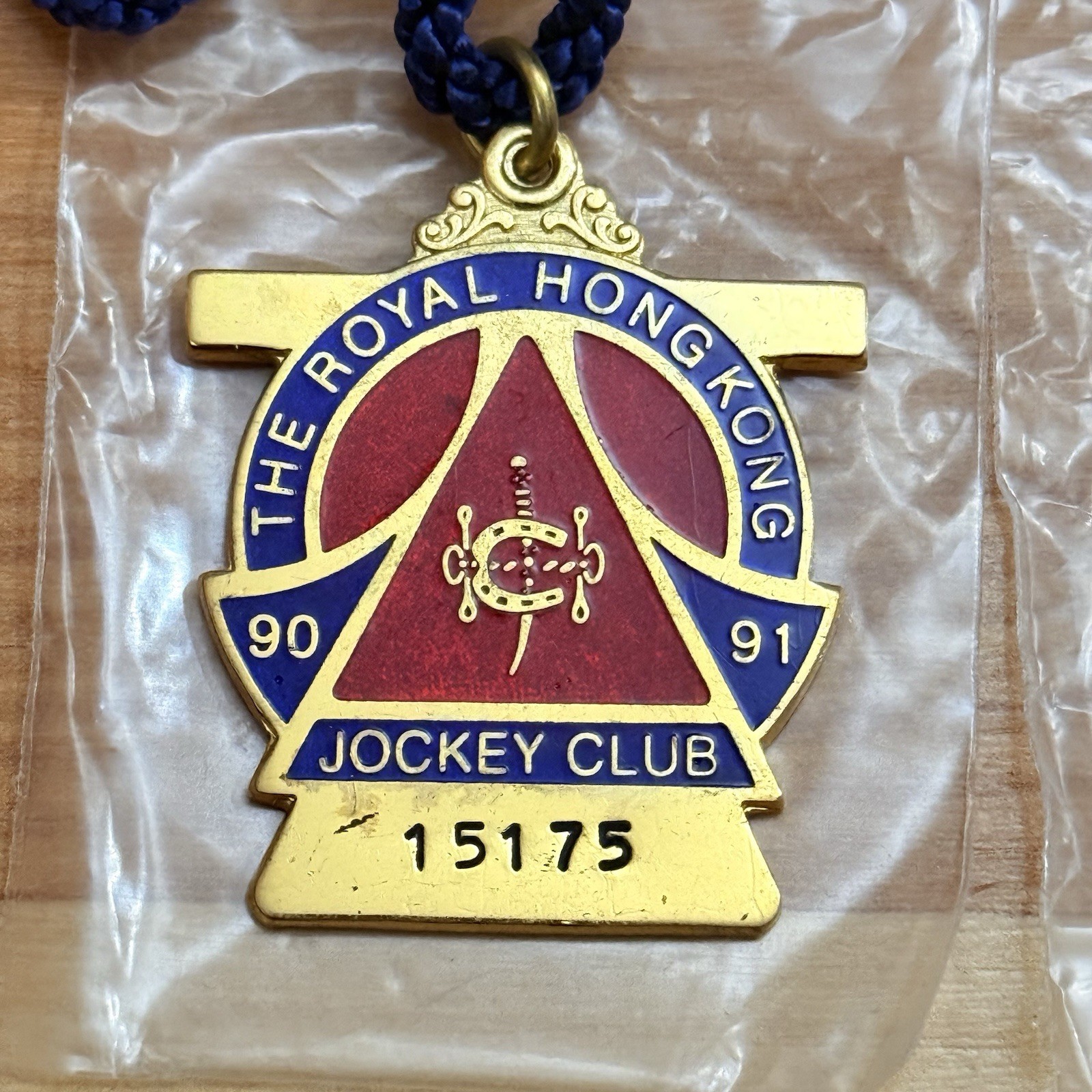 The Royal Hong Kong Jockey Club 1990 1991 Badge & Brooch Pin Set Vintage