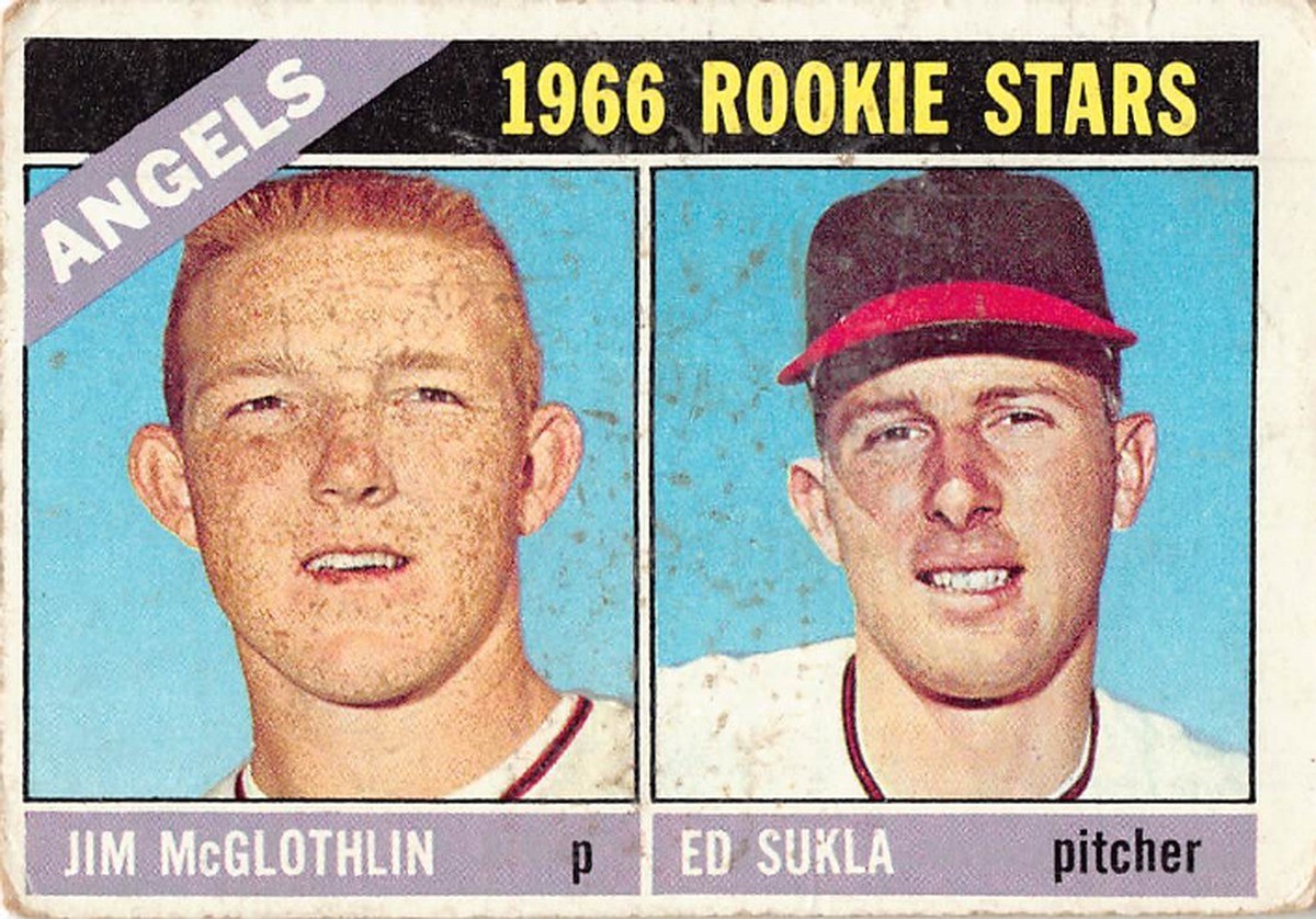 1966 Topps #417 1966 Angels Rookie Stars Jim McGlothlin Ed Sukla Poor