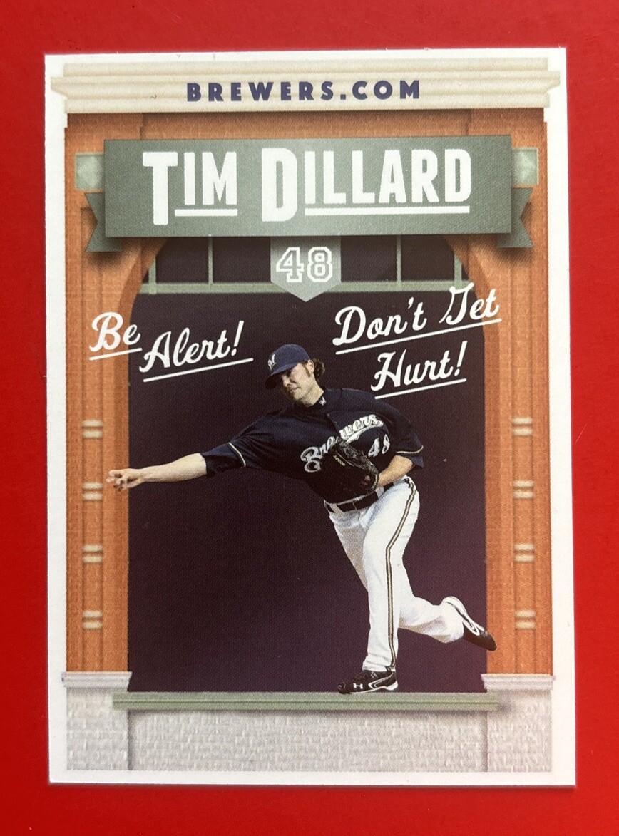 2012 MILWAUKEE BREWERS Tim Dillard Regional Police Baseball Card FPD