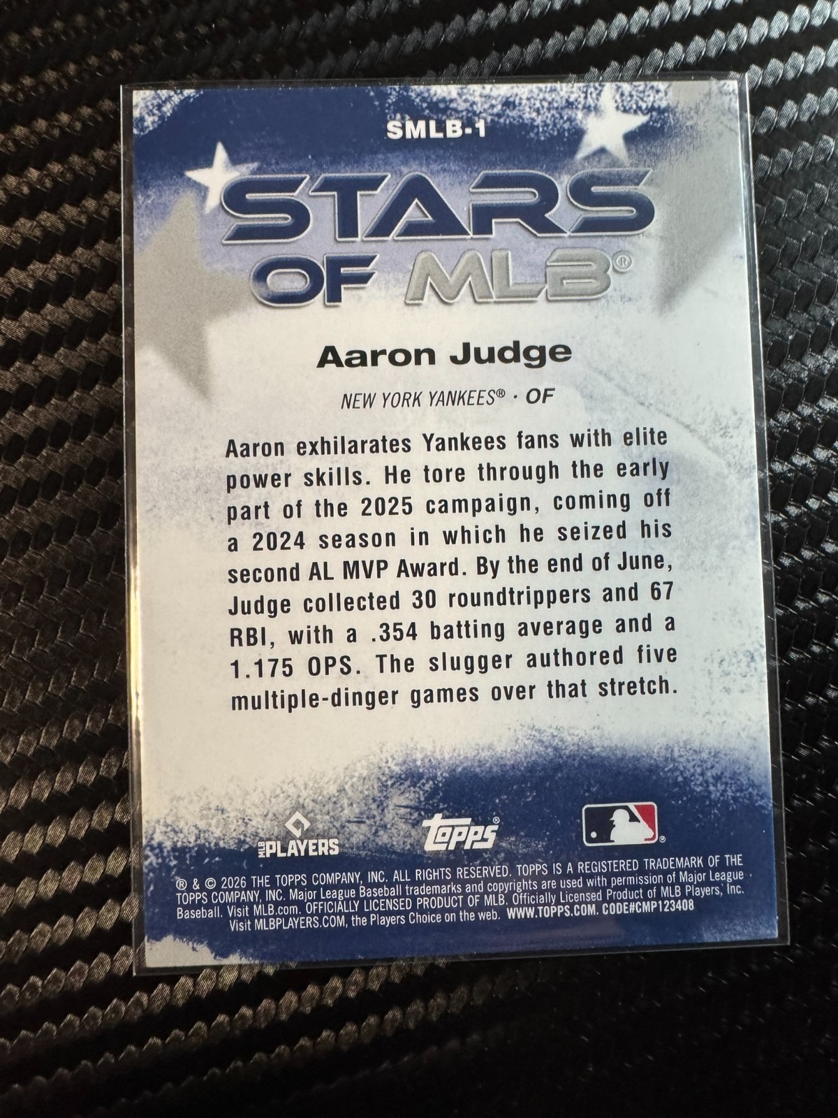 Aaron Judge #SMLB-1 – 2026 Topps Series 1 – MLB Baseball