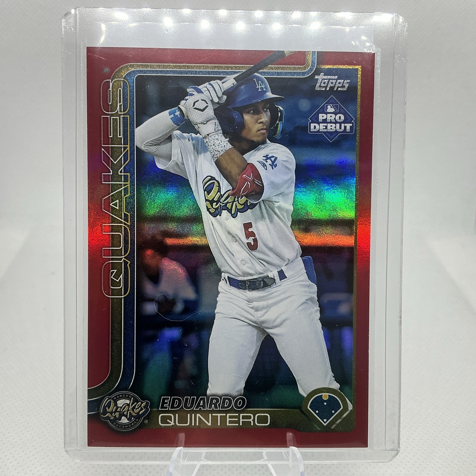 2025 Topps Pro Debut – EDUARDO QUINTERO 10/10 Red Foil #PD-197 DODGERS