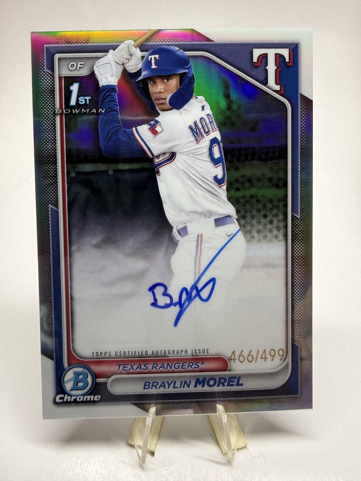 2024 Bowman Chrome #CPA-BM Braylin Morel Prospect Auto Refractors #/499 SN,AU