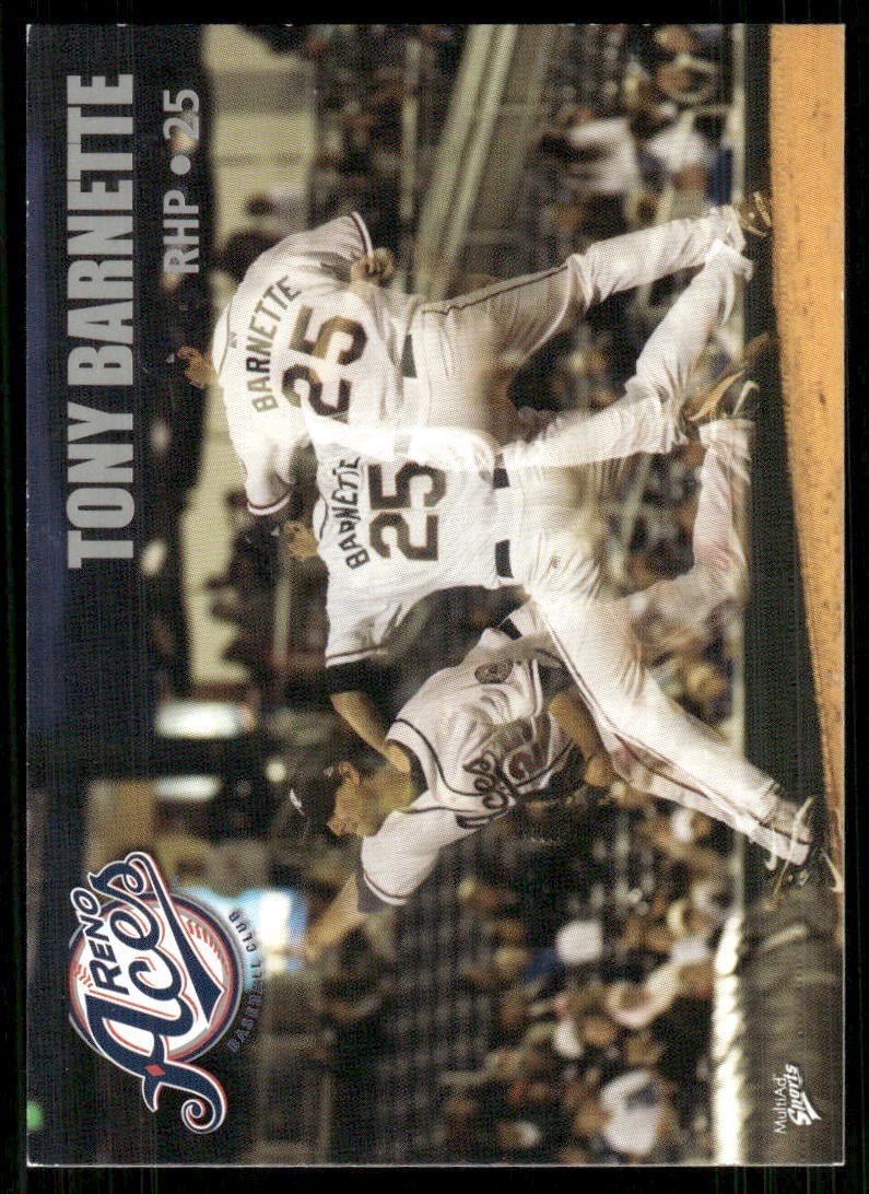 2009 Multi Ad Sports Reno Aces TONY BARNETTE RC DIAMONDBACKS ANCHORAGE AK