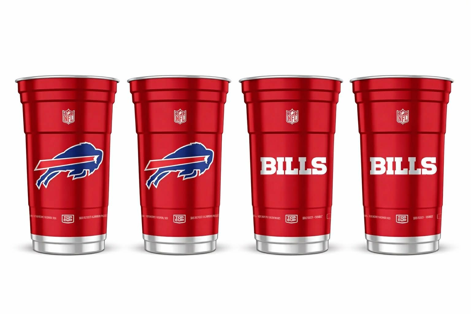 NFL Aluminum Cups 20 oz 4 Pack Choose Your Team Reusable Licensed Made in USA