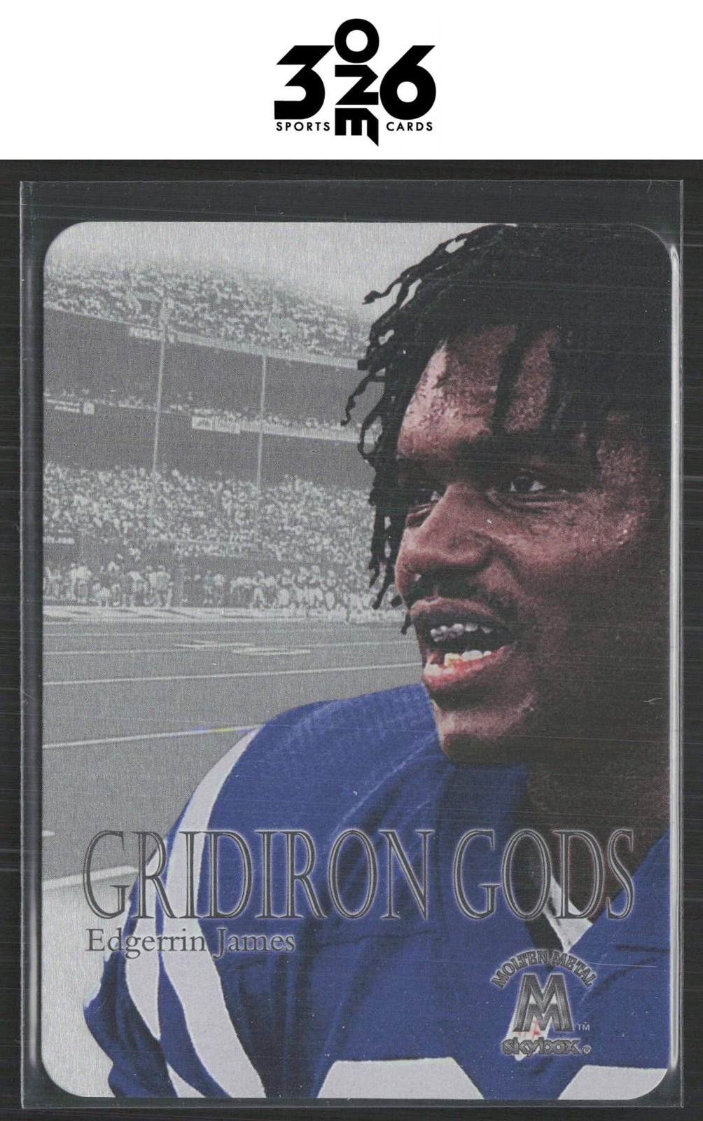 Edgerrin James 1999 SkyBox Molten Metal – Gridiron Gods Silver #13GG