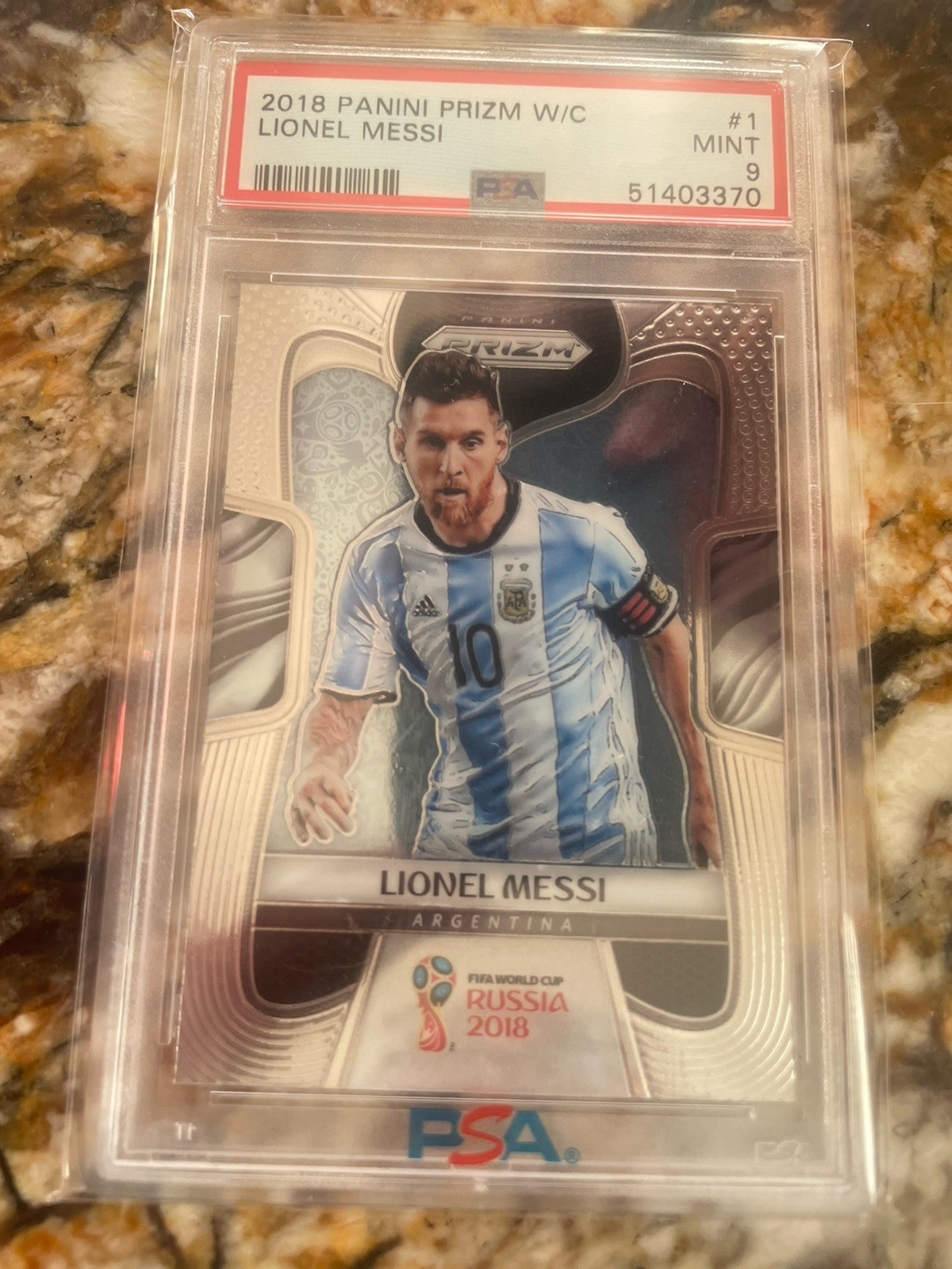 2018 Panini Prizm World Cup Lionel Messi #1 PSA 9 Mint Argentina Barcelona