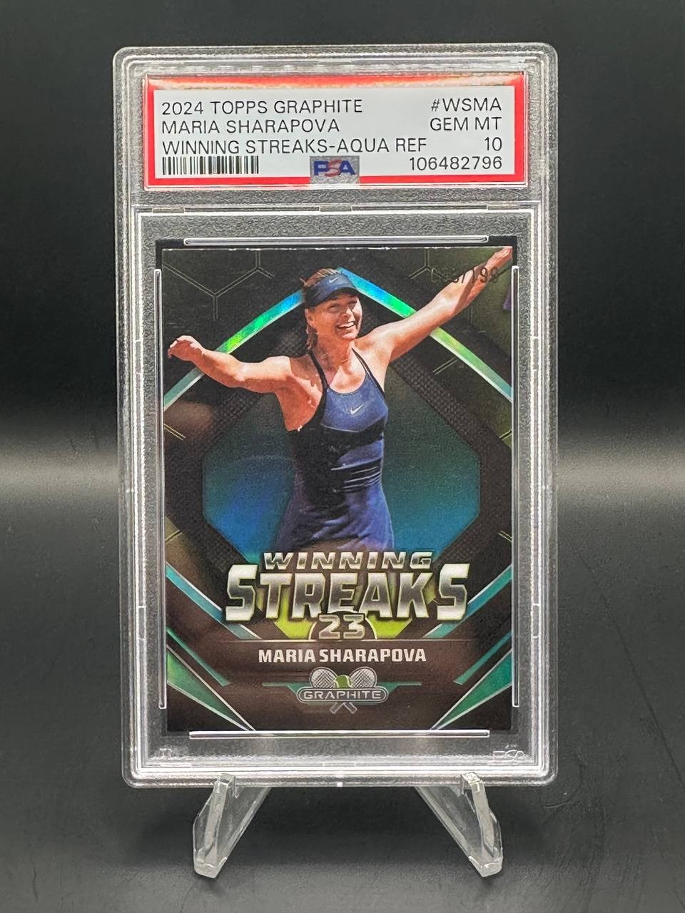 2024 Topps Graphite MARIA SHARAPOVA Winning Streaks Aqua Refractor /199 PSA 10