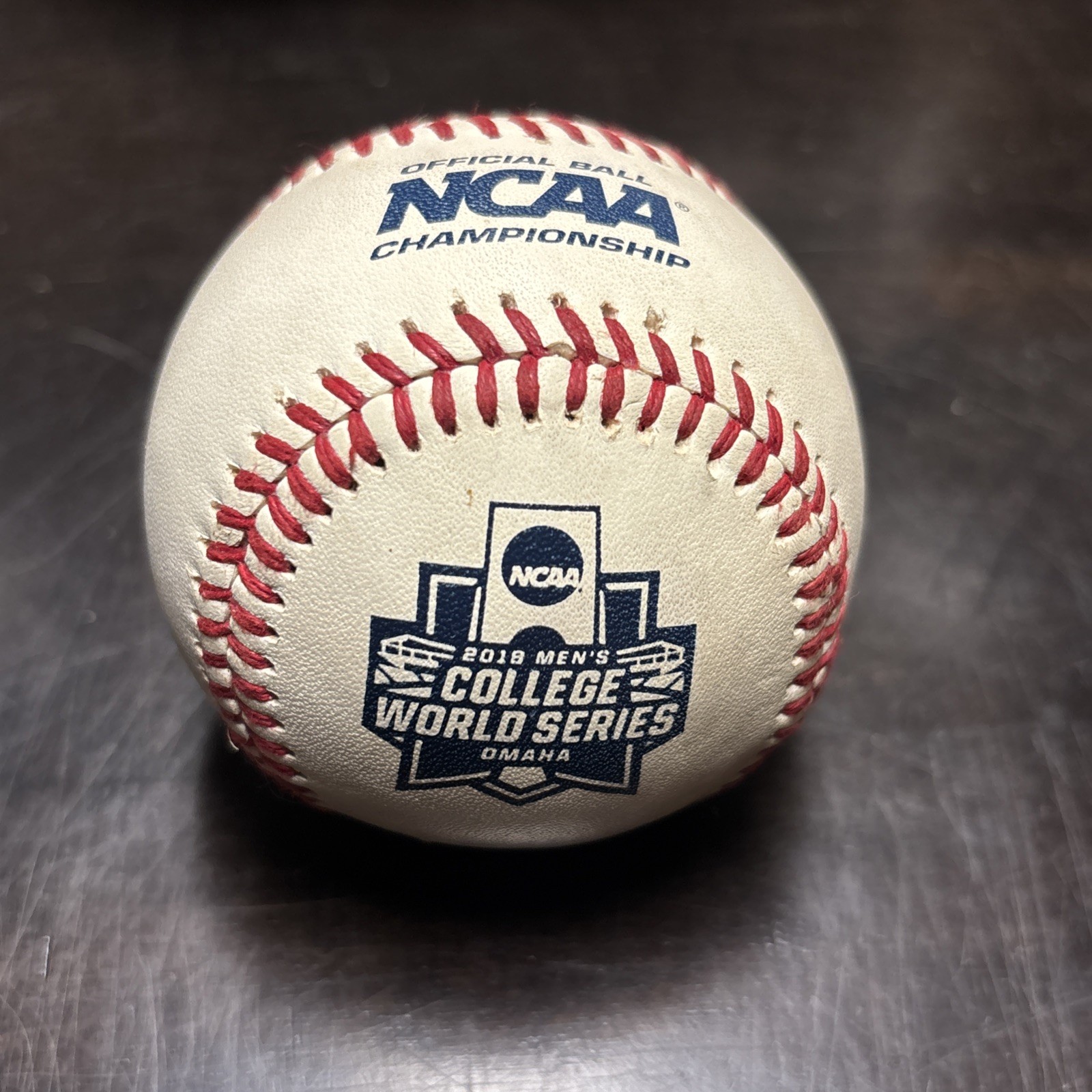 2018 NCAA College World Series Official Rawlings Baseball Game Rubbed