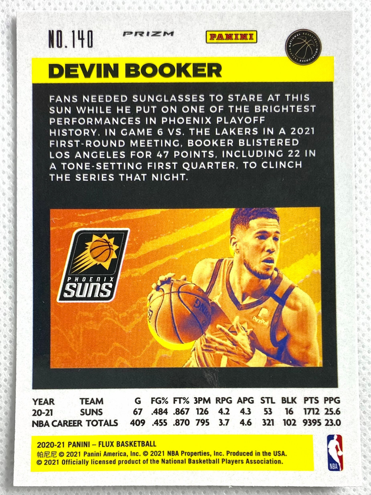 2020-21 Panini Flux Devin Booker Silver Pulsar Prizm Card #140 SP Phoenix Suns
