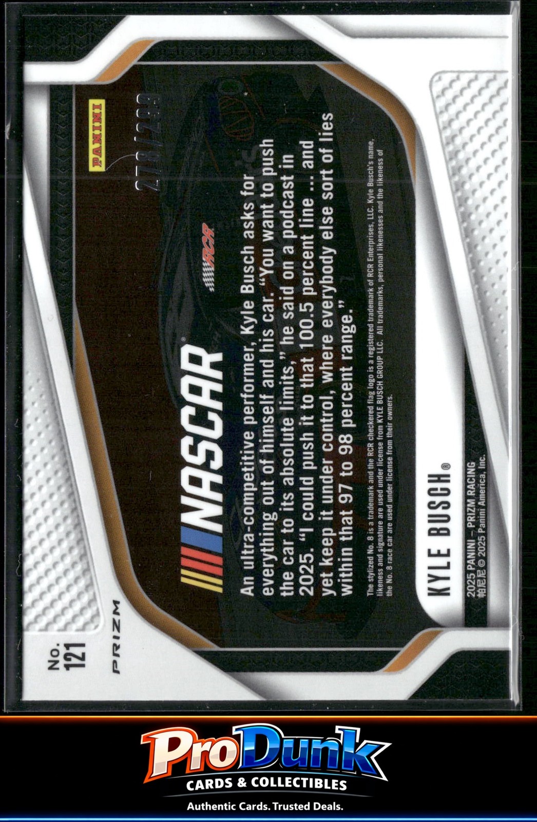 2025 Panini Prizm #121 Kyle Busch Pulsar #/299