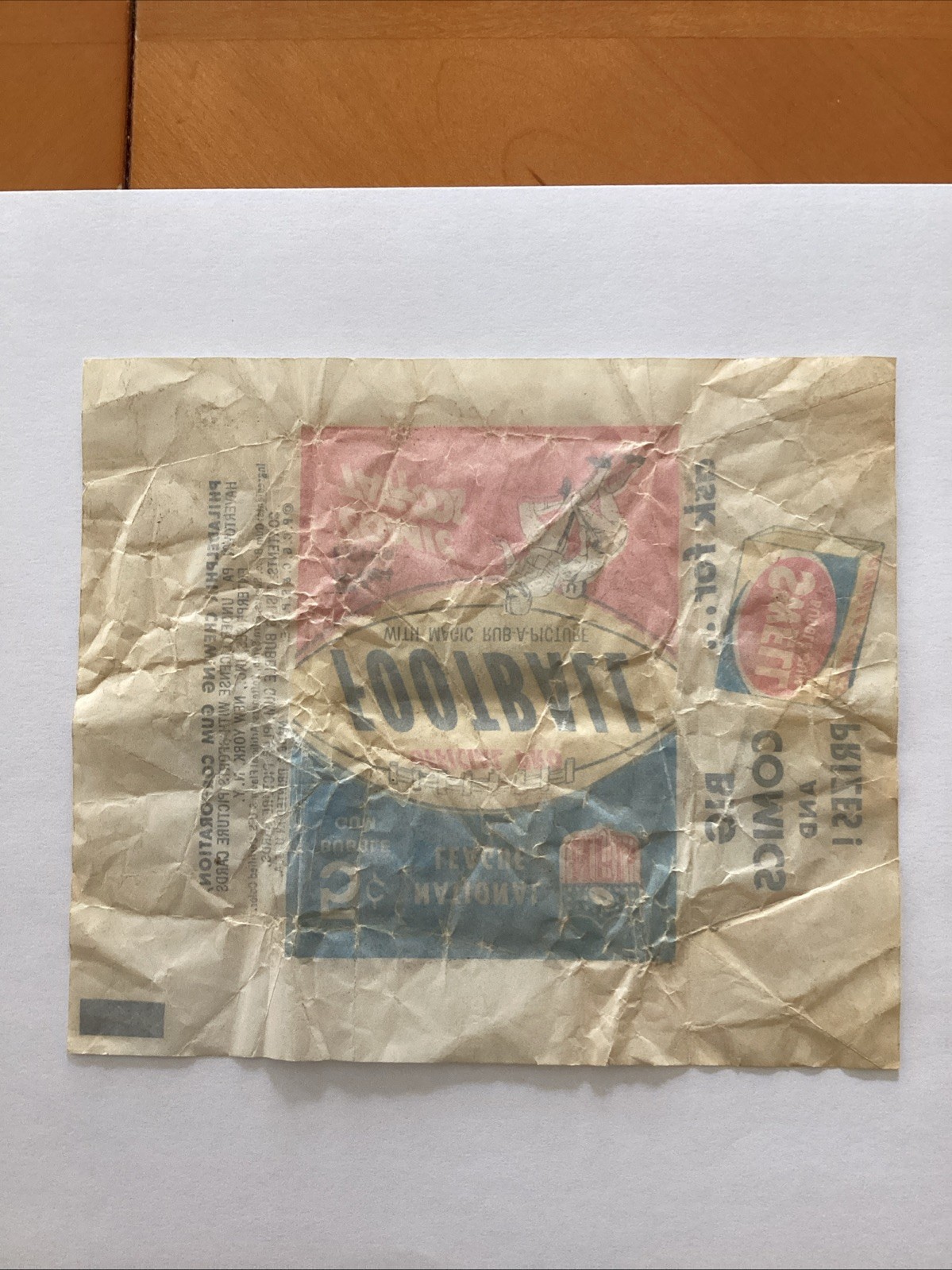 1965 Philadelphia 5-Cent Football Wrapper Swell Big Comics and Prizes Version