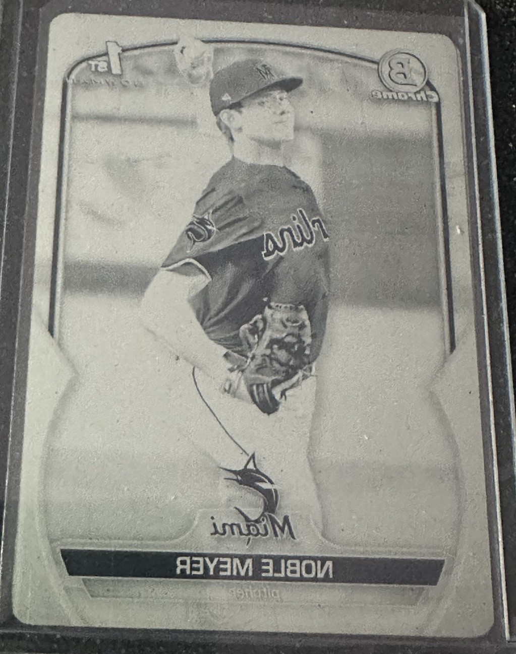 2023 Bowman Draft Noble Meyer(front) Mikey Romero(back) Printing Plate 1/1 Error