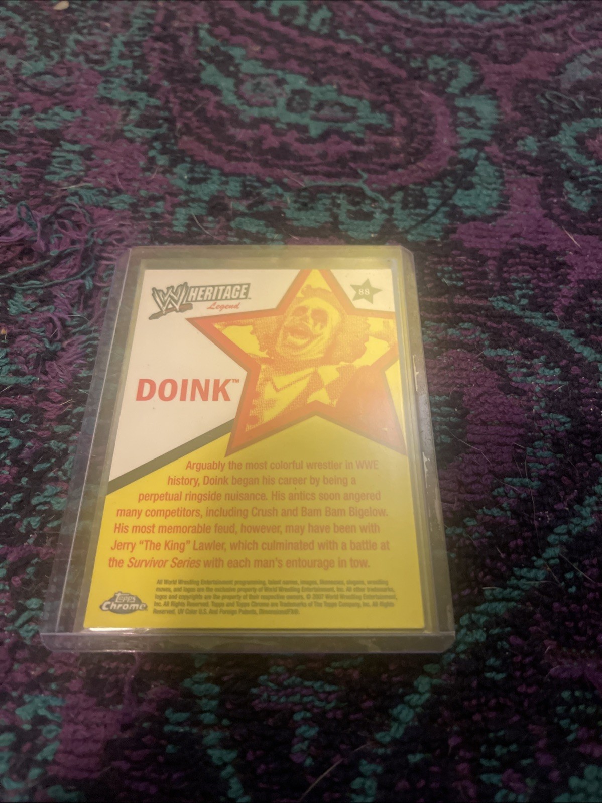 WWE Legends Wrestling Card #88 Doink the Clown 2007 Topps Heritage II Chrome