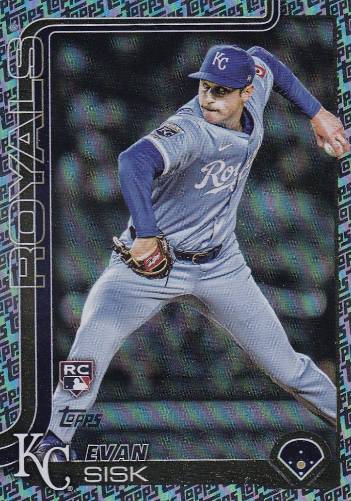 EVAN SISK TOPPS UPDATE ROOKIE FANATICS LOGO FOIL RC ROYALS #US-176 2025 25