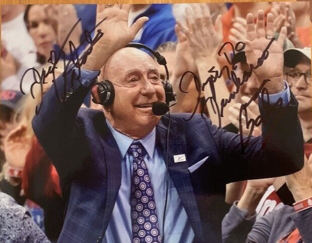 DICK VITALE ESPN AUTOGRAPHED SIGNED 8X10 DIPSY DOO HOF 2008 NCAA ANALYST