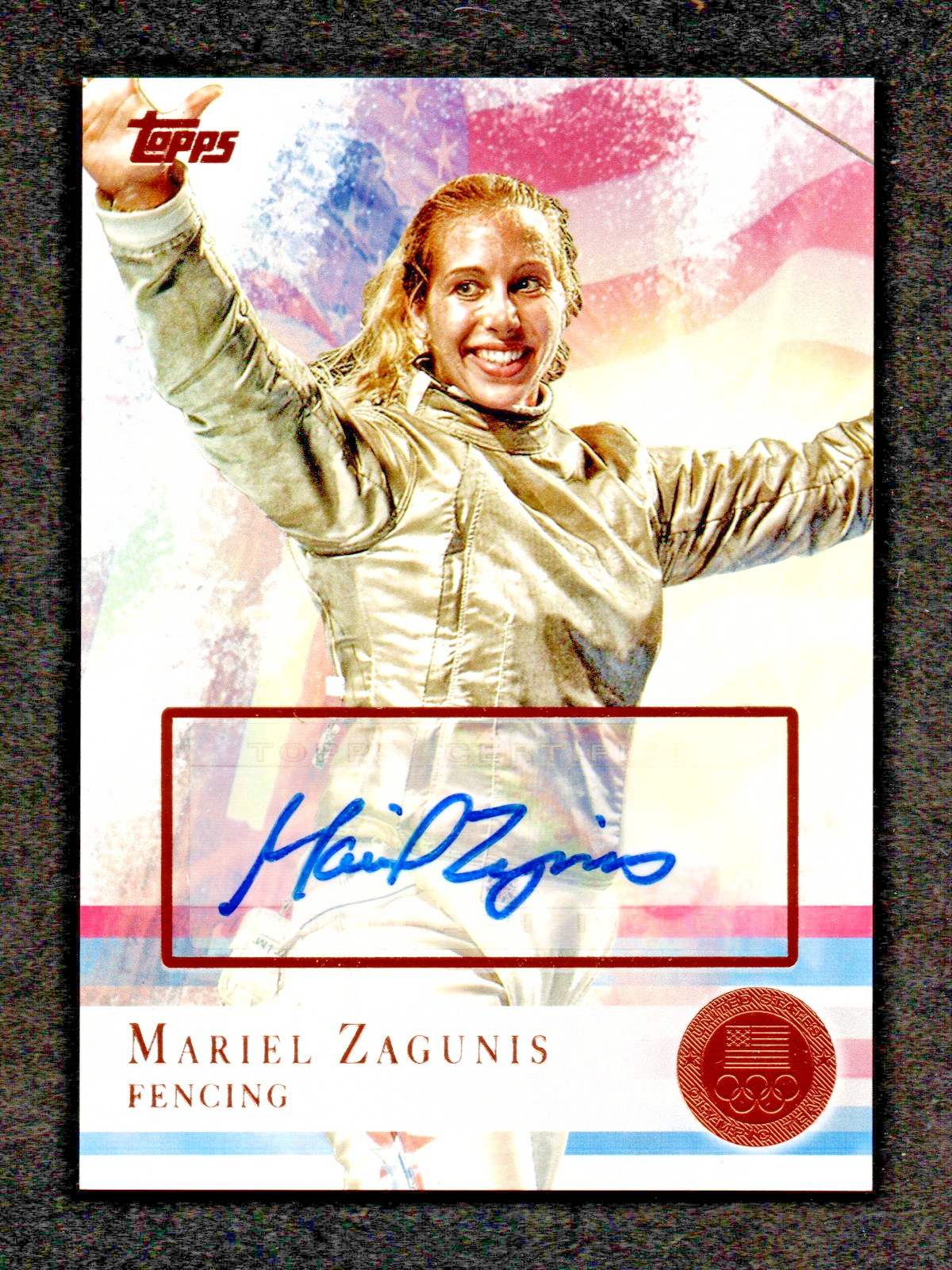 2012 Topps USA Olympic Team Autograph MARIEL ZAGUNIS Fencing #32 BRONZE 30/50