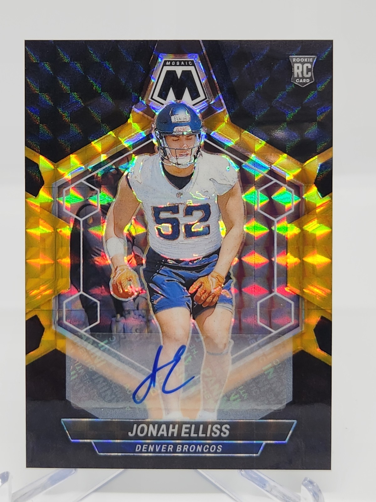 2024 Panini Mosaic Jonah Elliss CHOICE BLACK GOLD AUTO /8 #364 Rookie Card