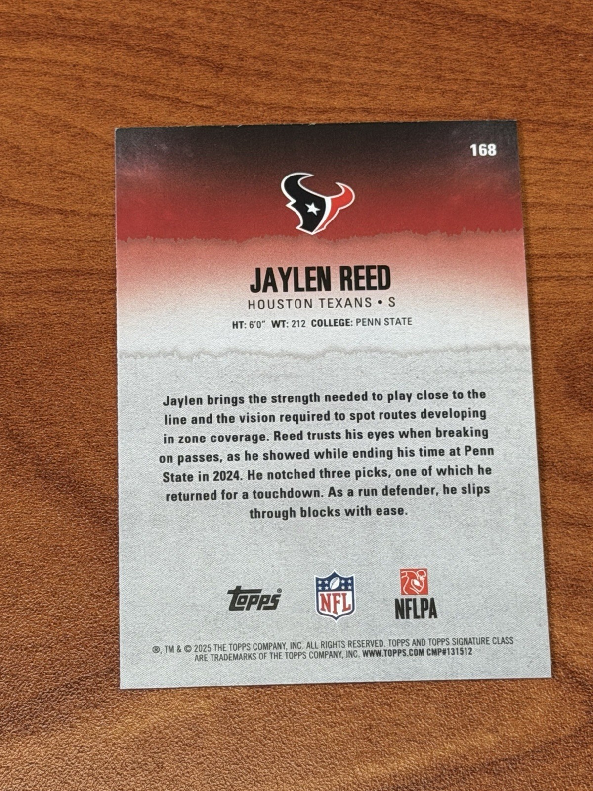 Topps 2025 Signature Class Jaylen Reed #168 Houston Texans RC