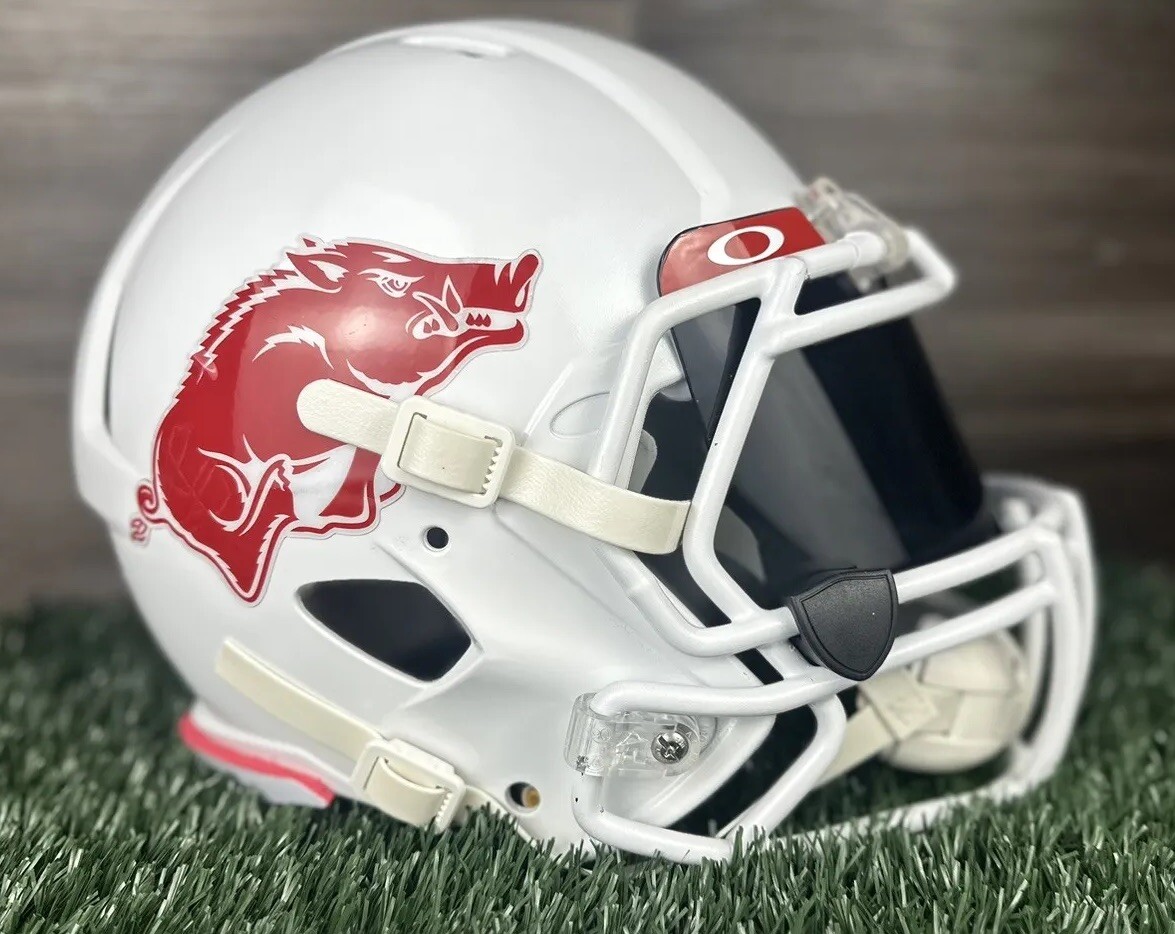 ARKANSAS RAZORBACKS Riddell Full Size Football Helmet Adult + golf Headcover