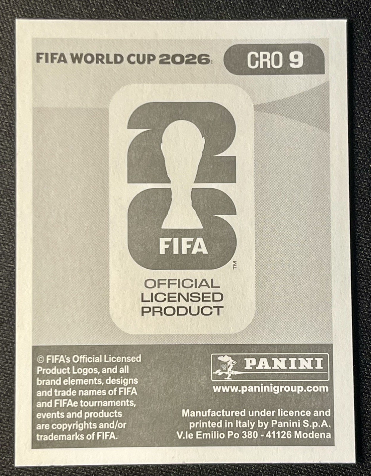 2026 Panini World Cup Sticker CRO9 LUKA MODRIC 🇭🇷 CROATIA