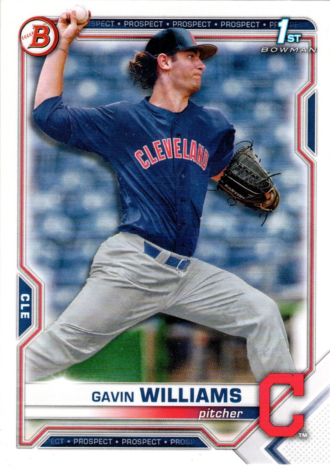 Gavin Williams Cleveland Guardians 2021 Bowman Draft 1st Bowman