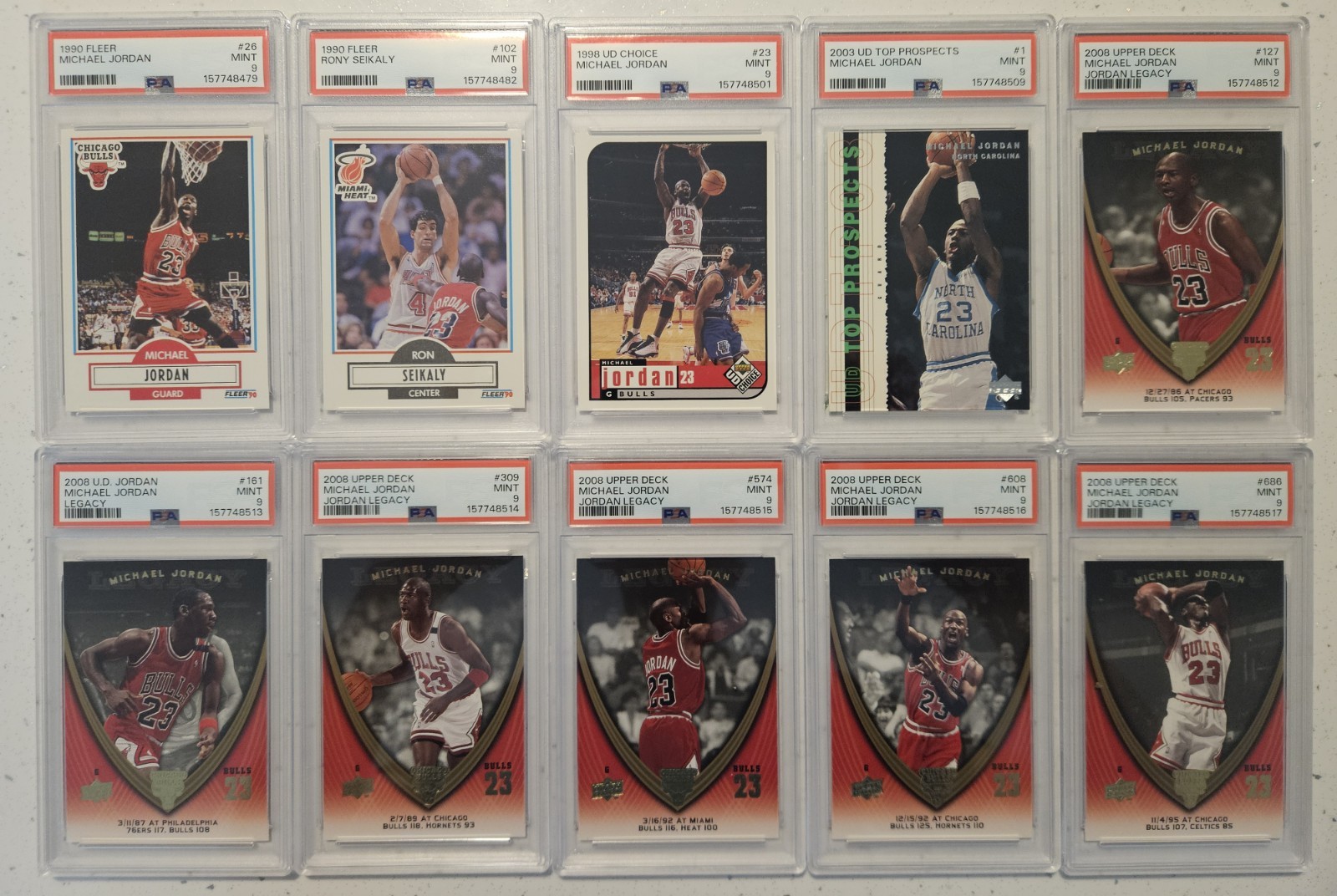 Lot of (10) Michael Jordan PSA 9 Graded Cards All Different 1990-2008 Mint #2