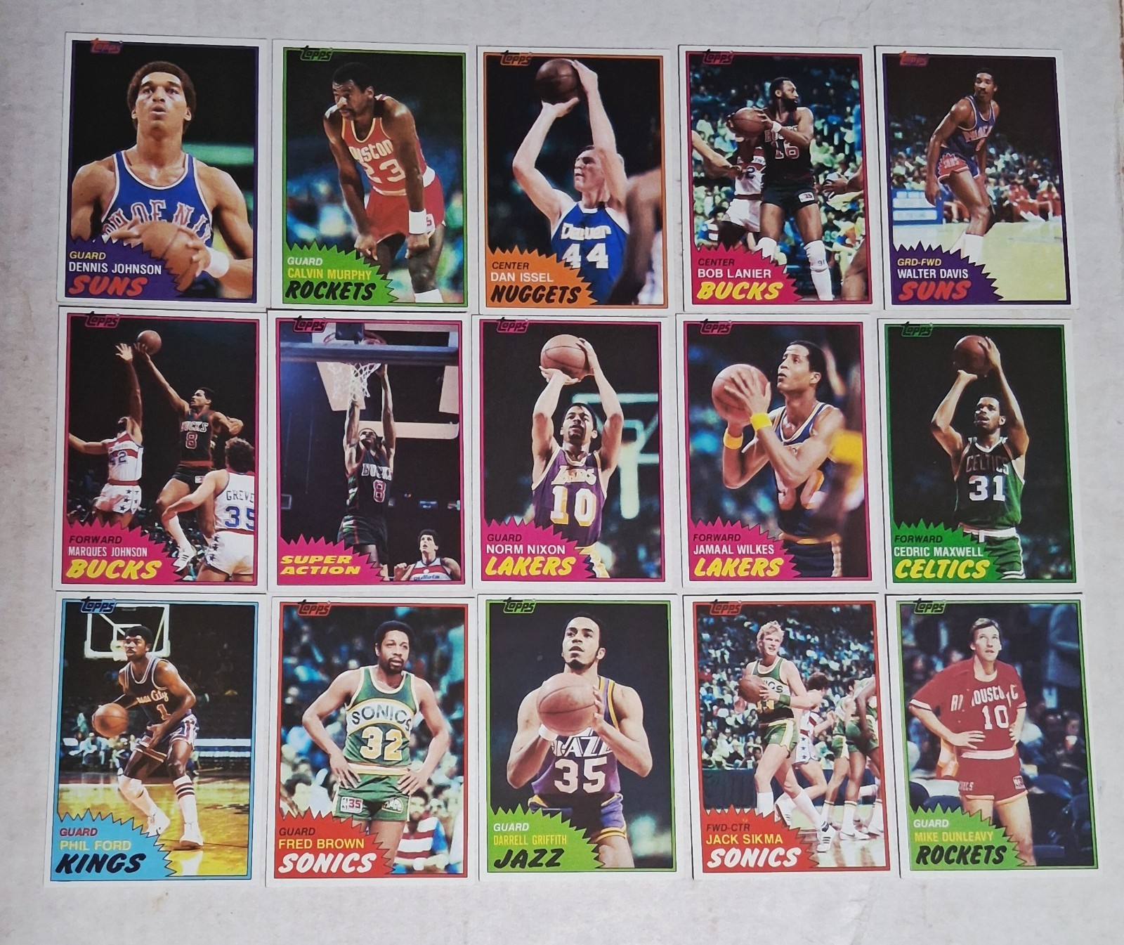 1981 Topps Basketball Lot of 15 Hall-of Famers and All-Stars Near Mint or Better