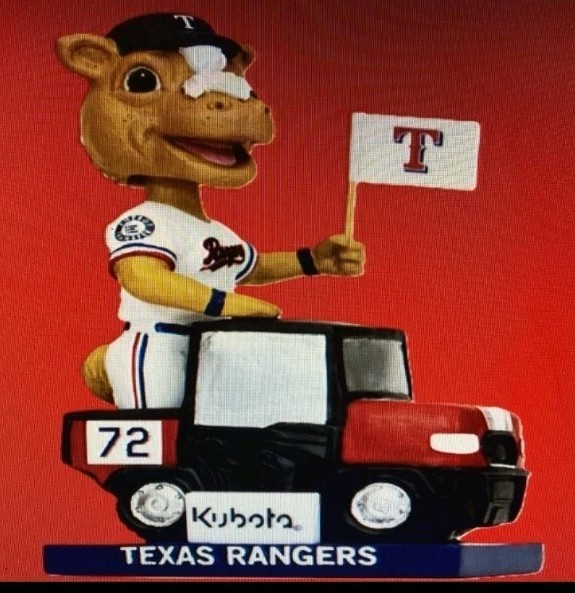 Texas Rangers Captain Kubota Bobblehead 5/11/26 SGA NIB CAR #72 Mascot Baseball