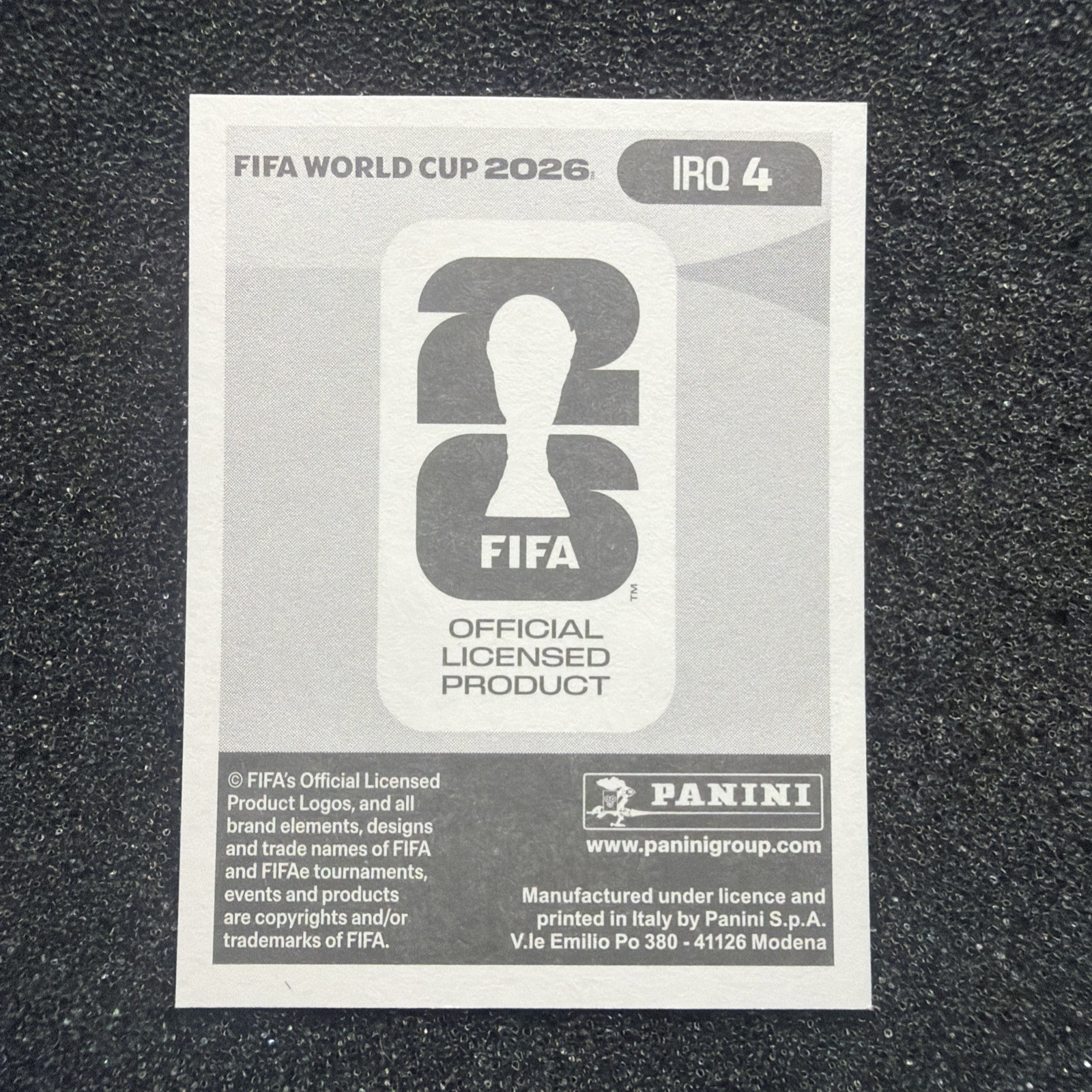 Panini World Cup 2026 – # IRQ 4 – HUSSEIN ALI – Iraq
