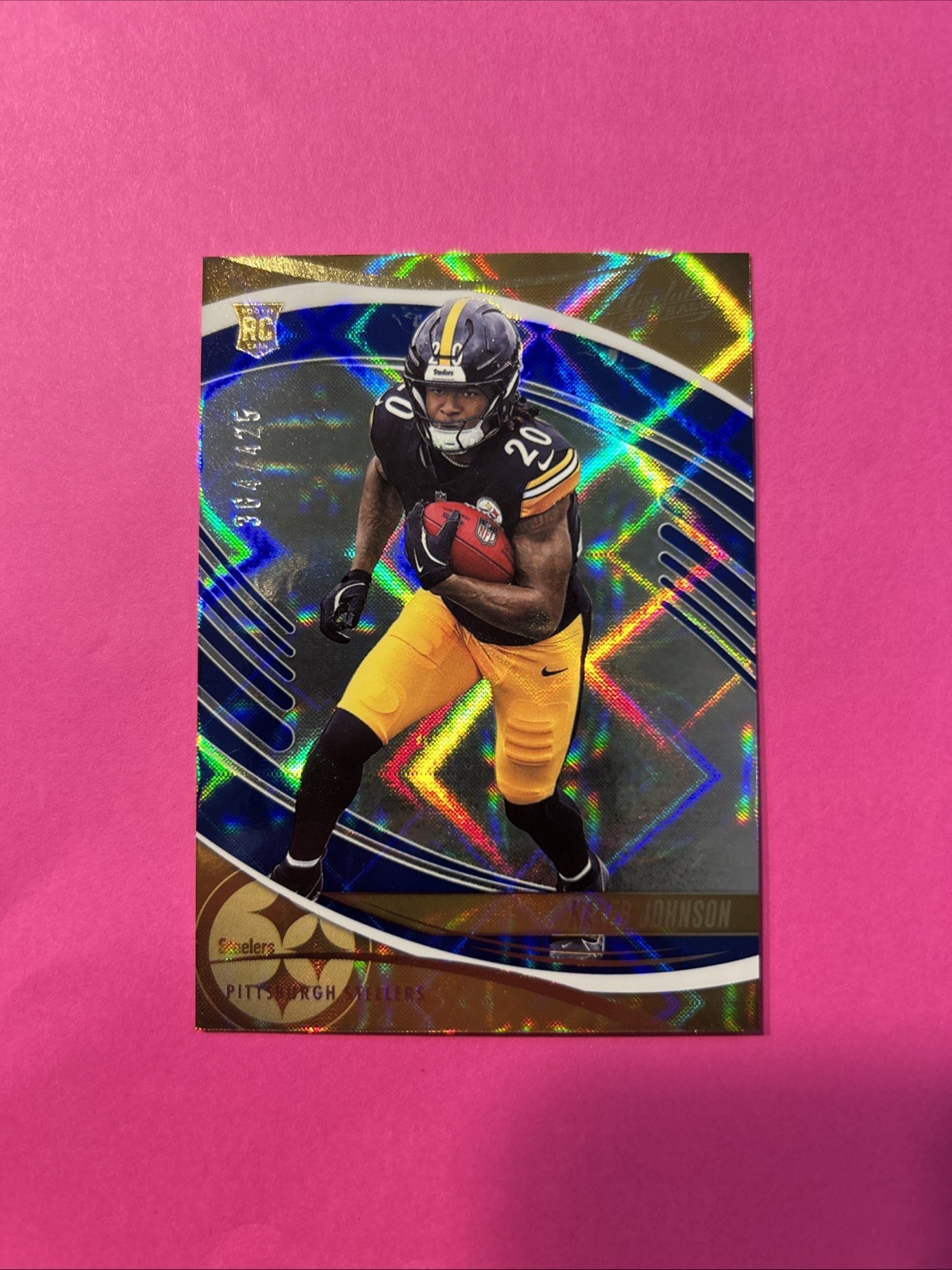 2025 Panini Absolute Kaleb Johnson #148 Blue Diamonds 364/425 RC Steelers NFL