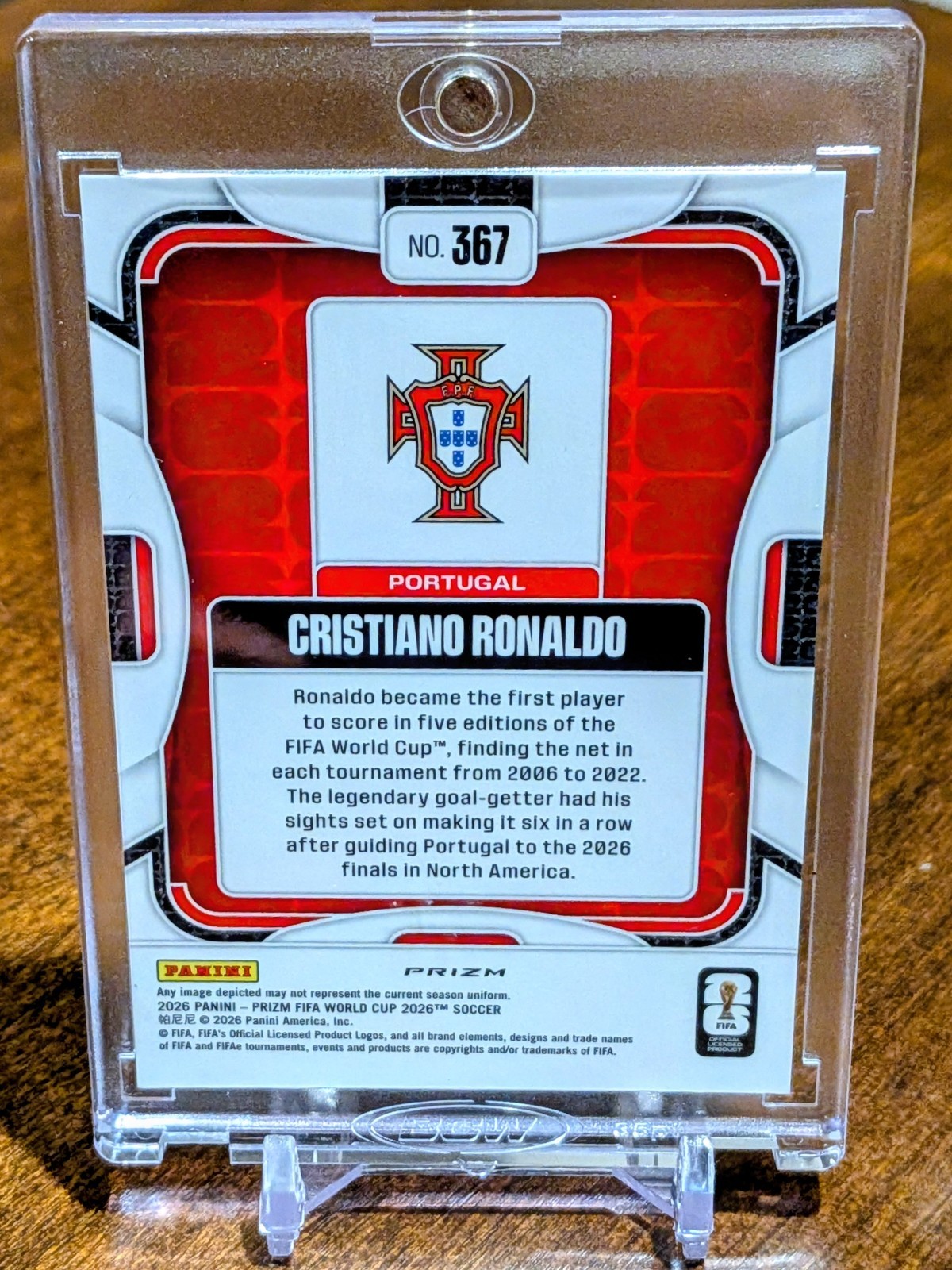 CRISTIANO RONALDO Portugal 2026 Prizm FIFA World Cup Soccer Silver Wave Prizm