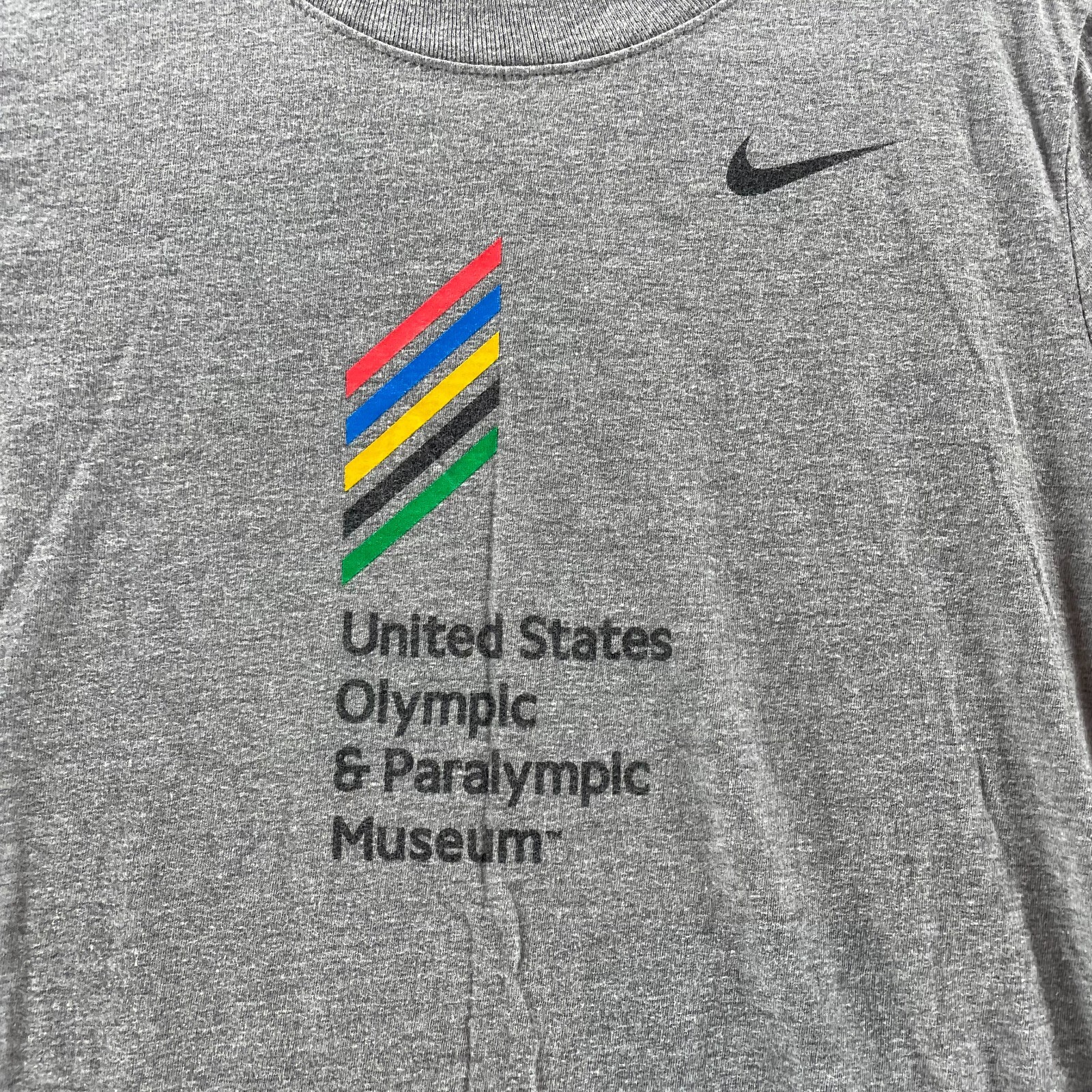 Nike Shirt Womens Large Gray United States Olympic & Paralympic Museum Crew Neck