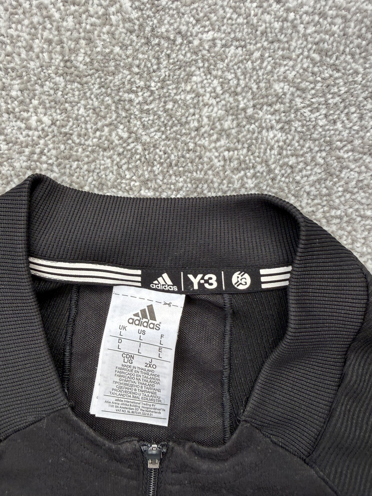 ADIDAS Y3 ROLAND GARROS ZIP CREW TENNIS SHIRT 2015/2016 BLACK AI1150 SIZE L
