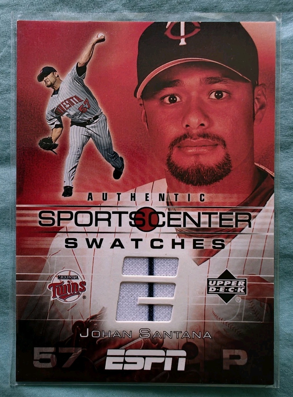2005 Upper Deck ESPN Sports Center Swatches Johan Santana Minnesota Twins #GU-SA