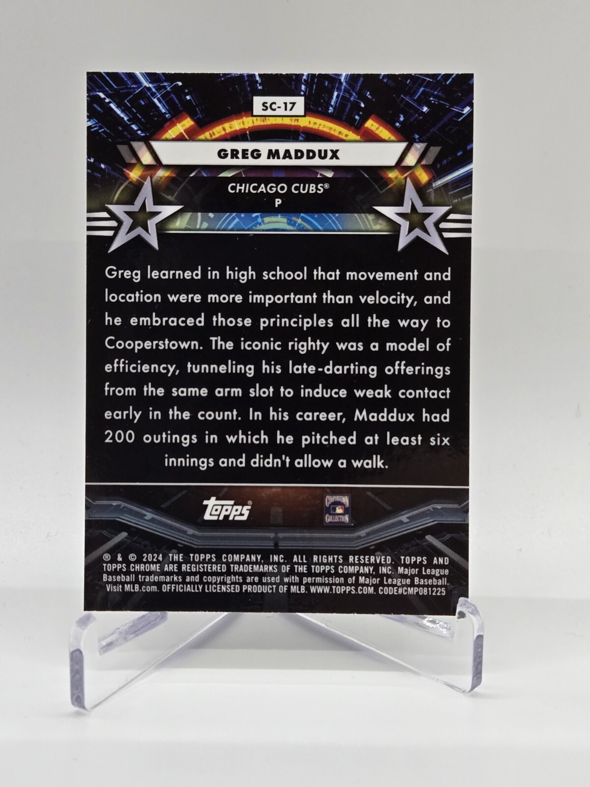 2024 Topps Cosmic Chrome – GREG MADDUX Star Command #SC-17 Refractor Cubs
