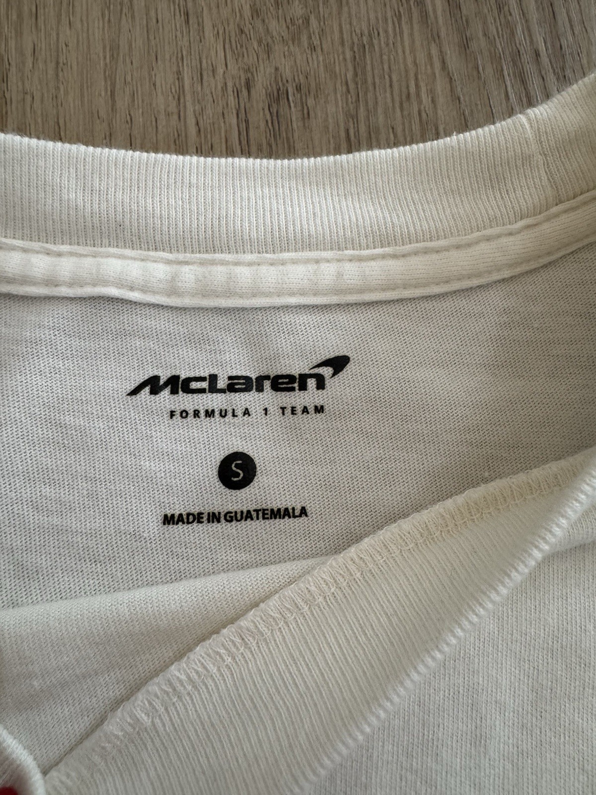 McLaren Formula 1 Team Graphic T-Shirt White/Black/Orange Short Sleeve Size S
