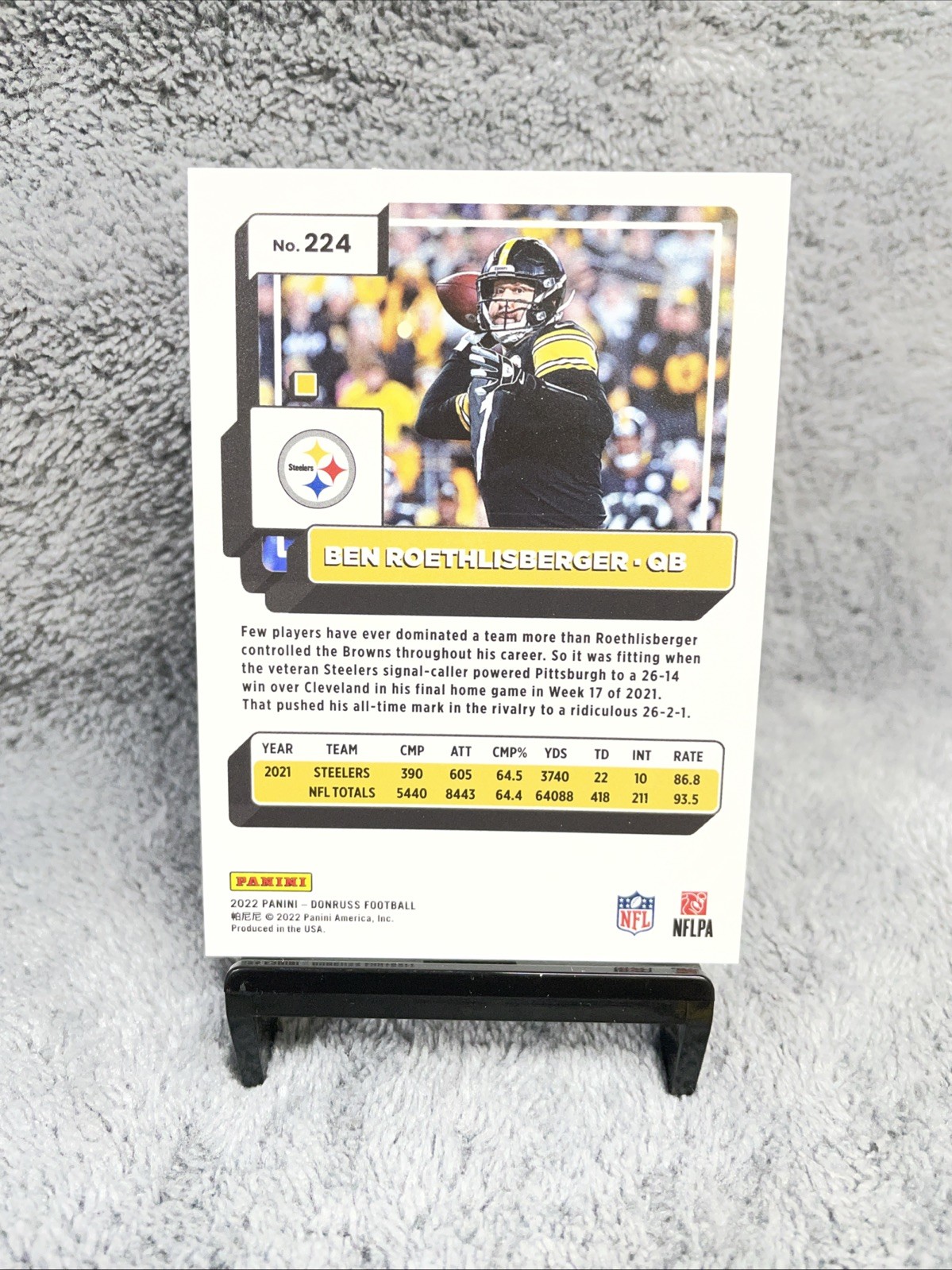 2022 Donruss Premium Press Proof #224 Ben Roethlisberger Pittsburg Steelers