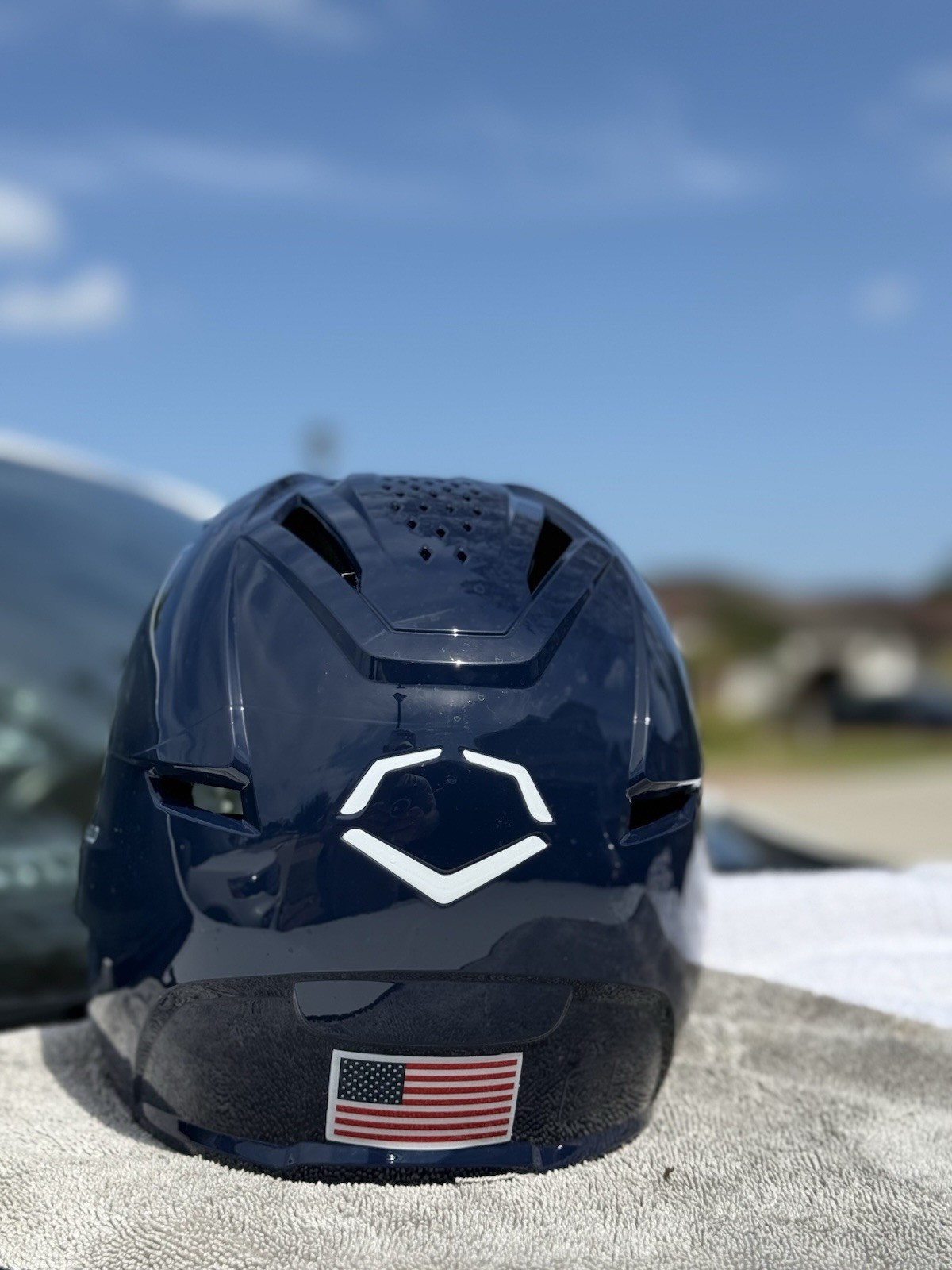 UNC NORTH CAROLINA TARHEELS COLLEGE WORLD SERIES CUSTOM EVOSHIELD BATTING HELMET