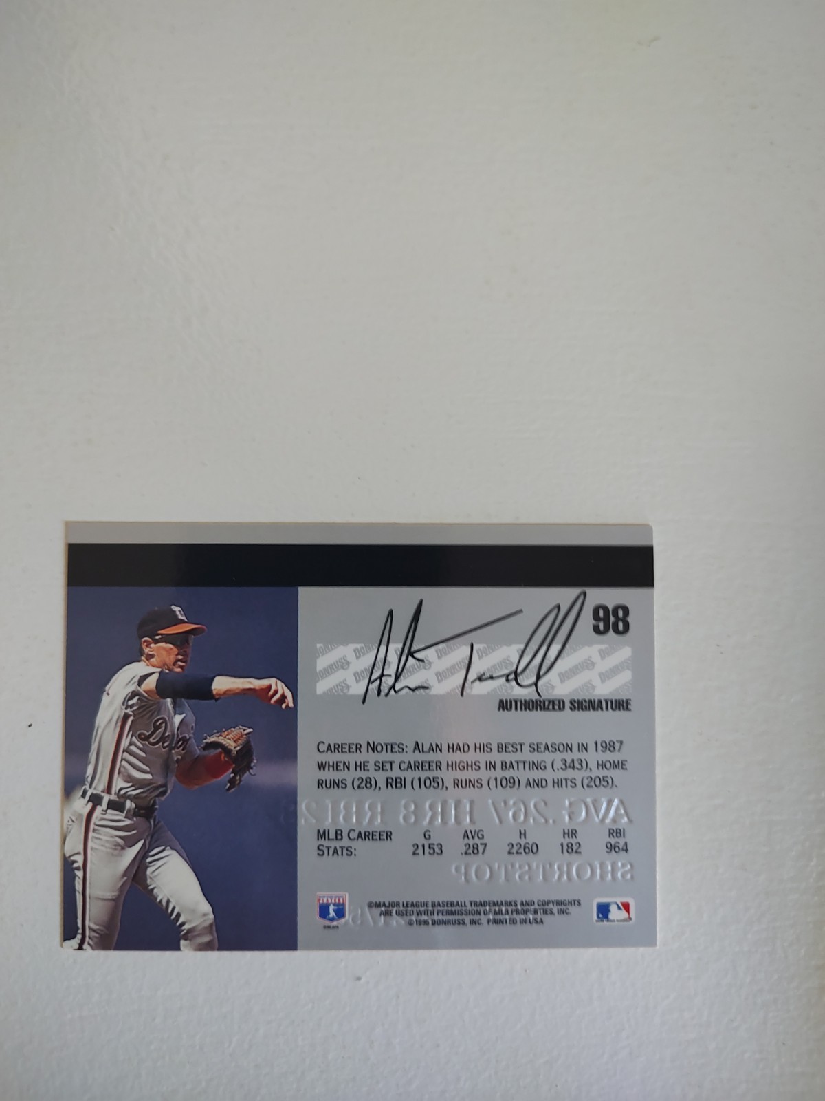 1995 Studio – Alan Trammell #98