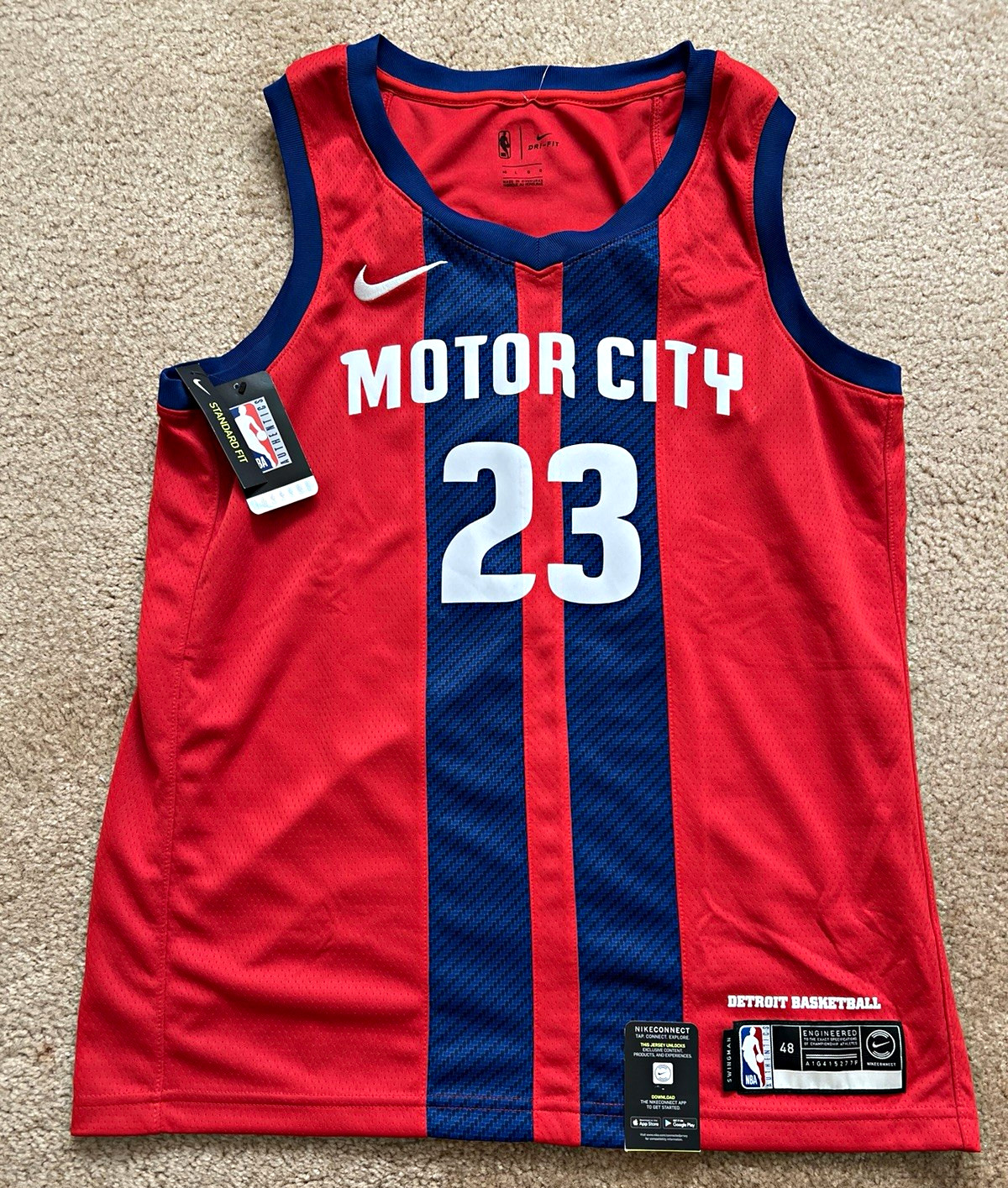 Nike Detroit Pistons Motor City Blake Griffin #23 Jersey Large Size 48