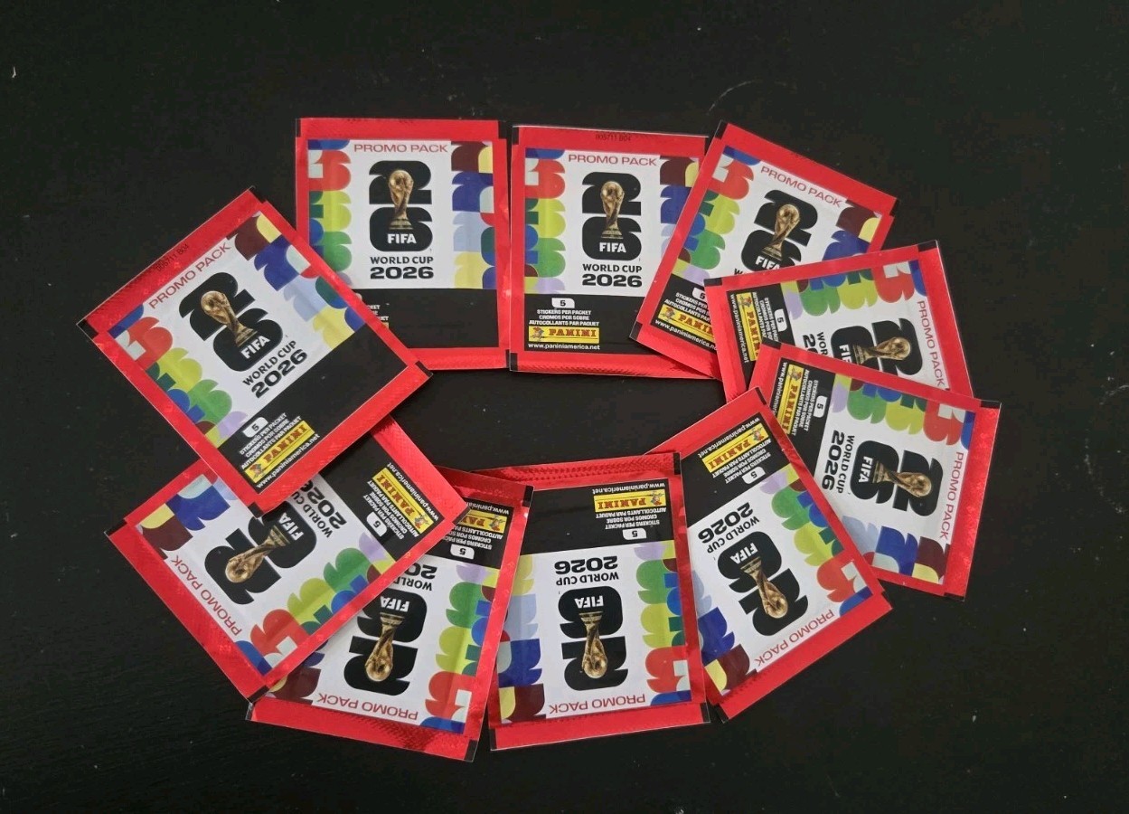 (10) 2026 Panini FIFA World Cup Sticker Promo RED PACKS NEW Total 50 Stickers