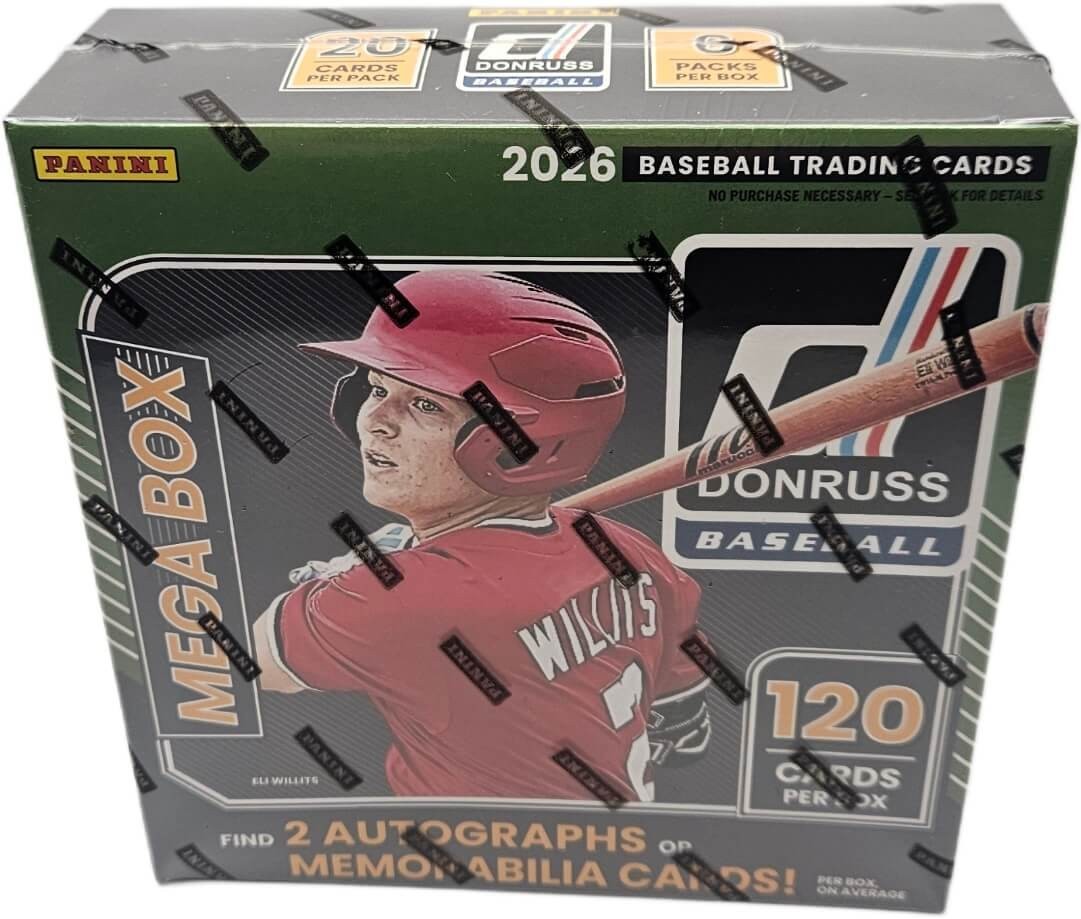 2026 Panini Donruss Baseball Factory Sealed 6 Pack Mega Box 120 Cards 2 Hits!