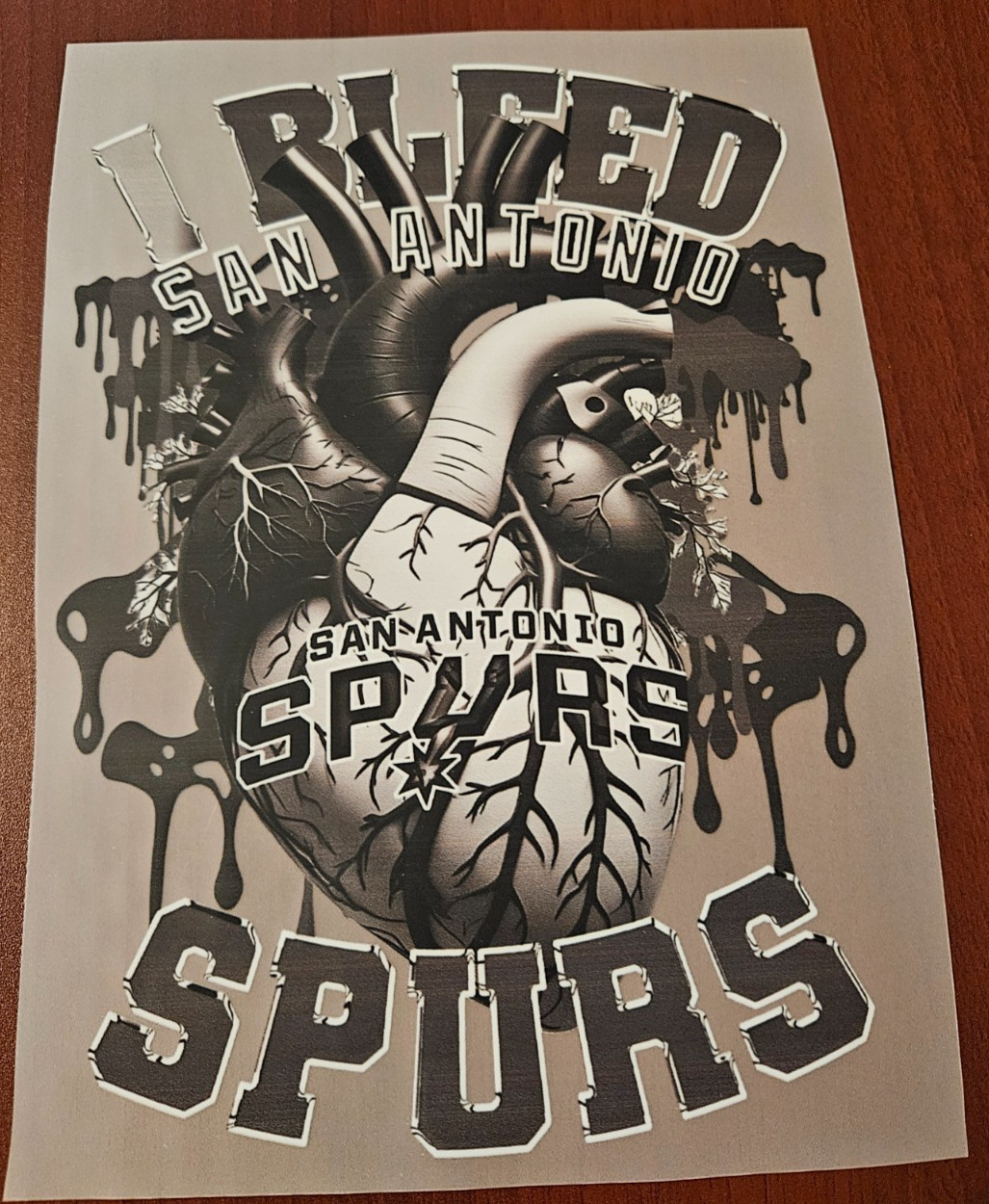 San Antonio Spurs 8″ DTF Heat Transfer Iron On FREE Shipping (C4/2)