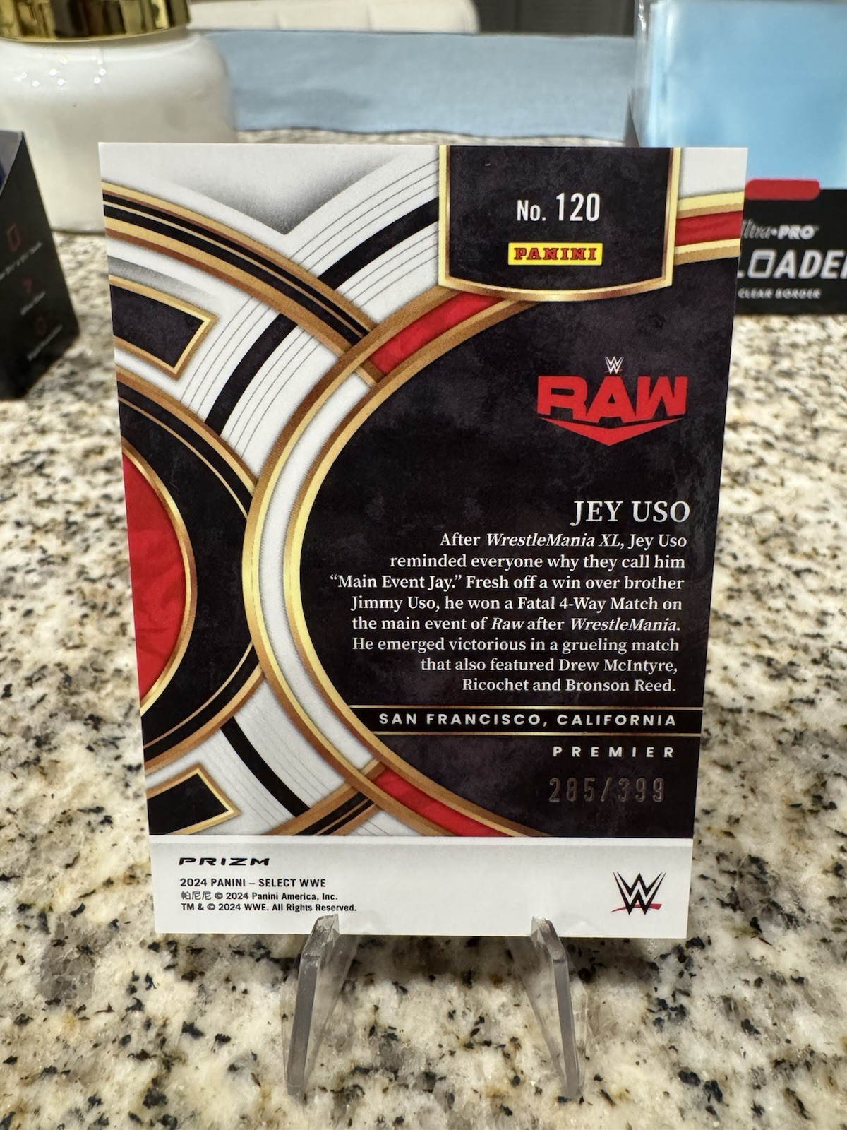 2024 Panini Select WWE – Premier Level Jey Uso #120 Black & Blue Prizm /399