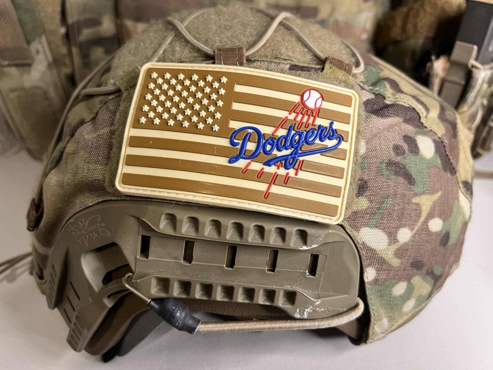 Military Combat American Flag Los Angeles Dodgers PVC Baseball Patch W Vlcro
